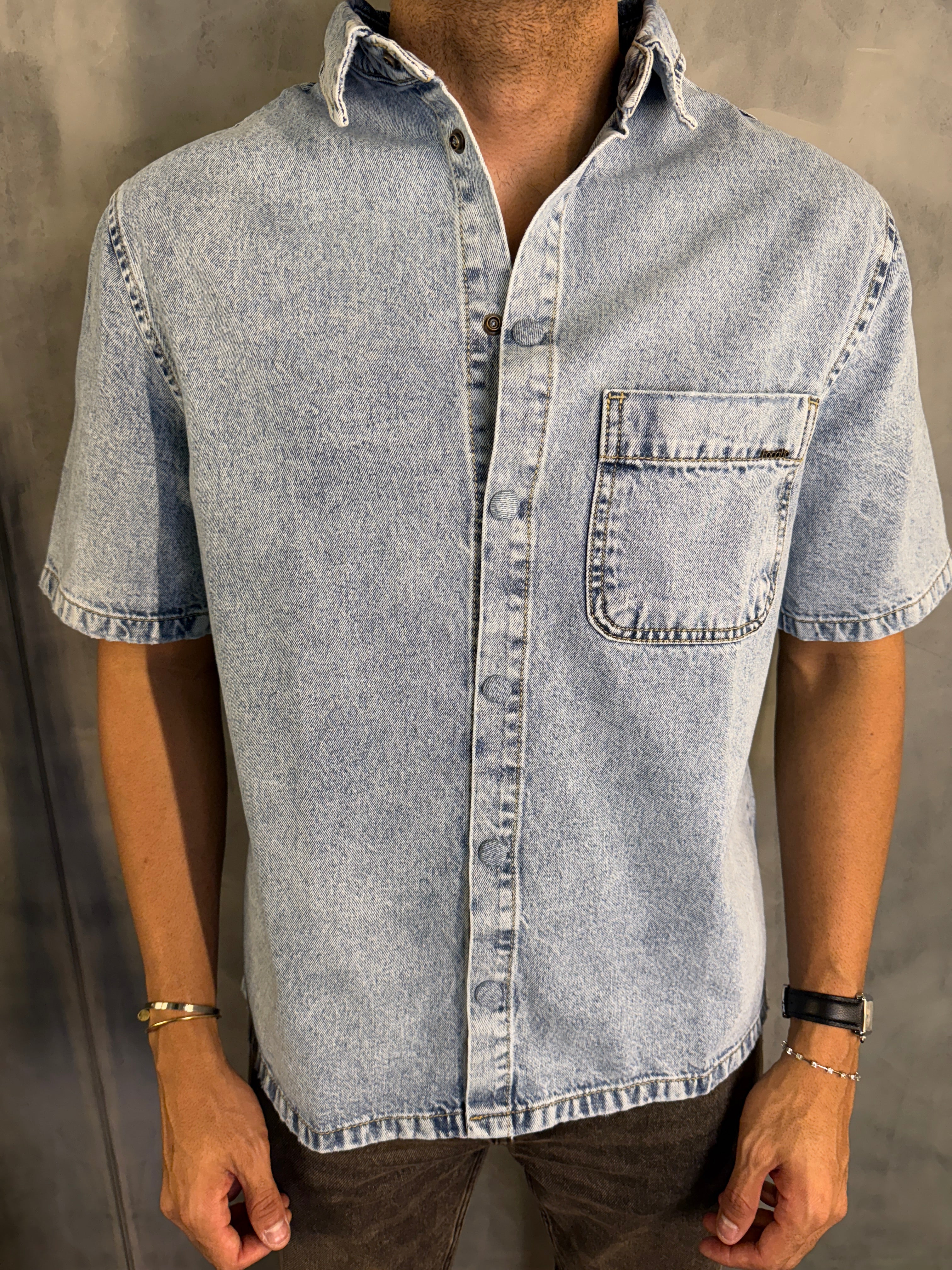 CAMISA M/C JEANS FOCATTO JEANS CLARO