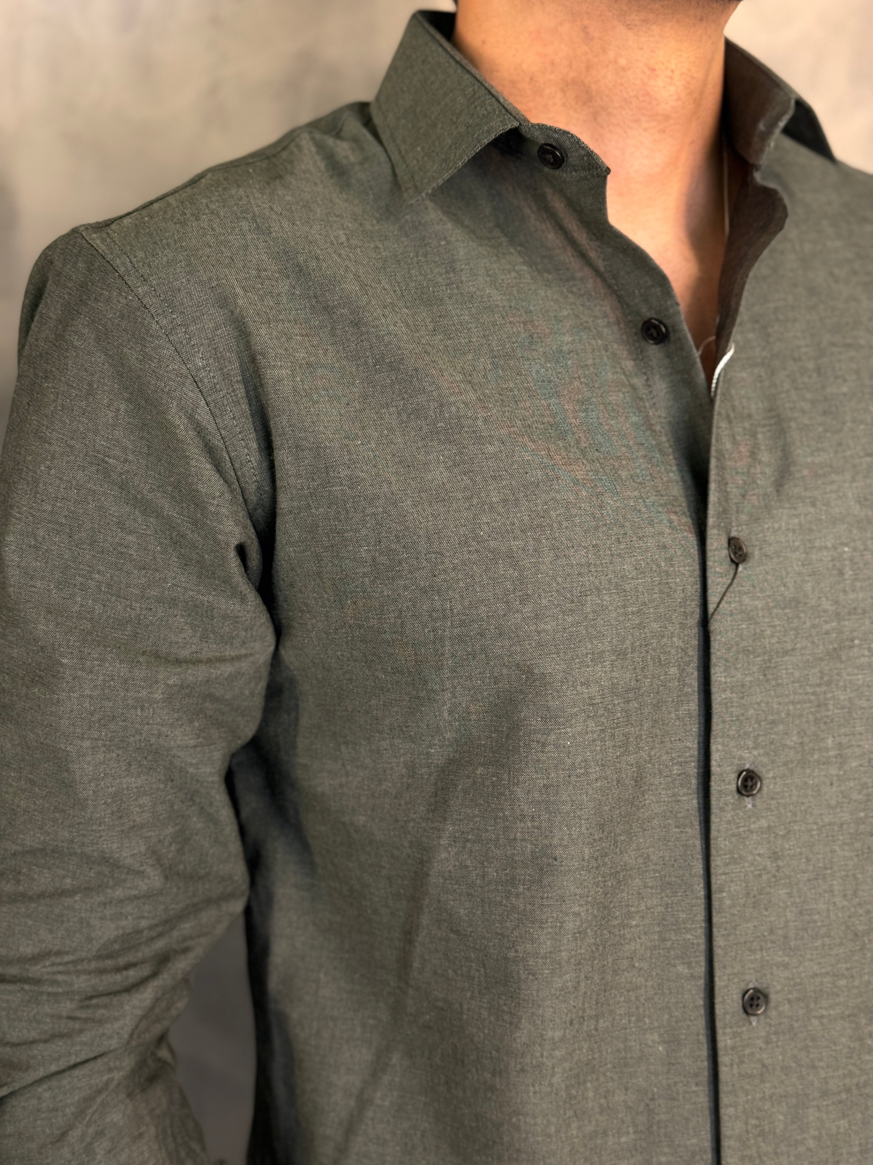 CAMISA M/L SLIM MAQUINETADA PONTO H