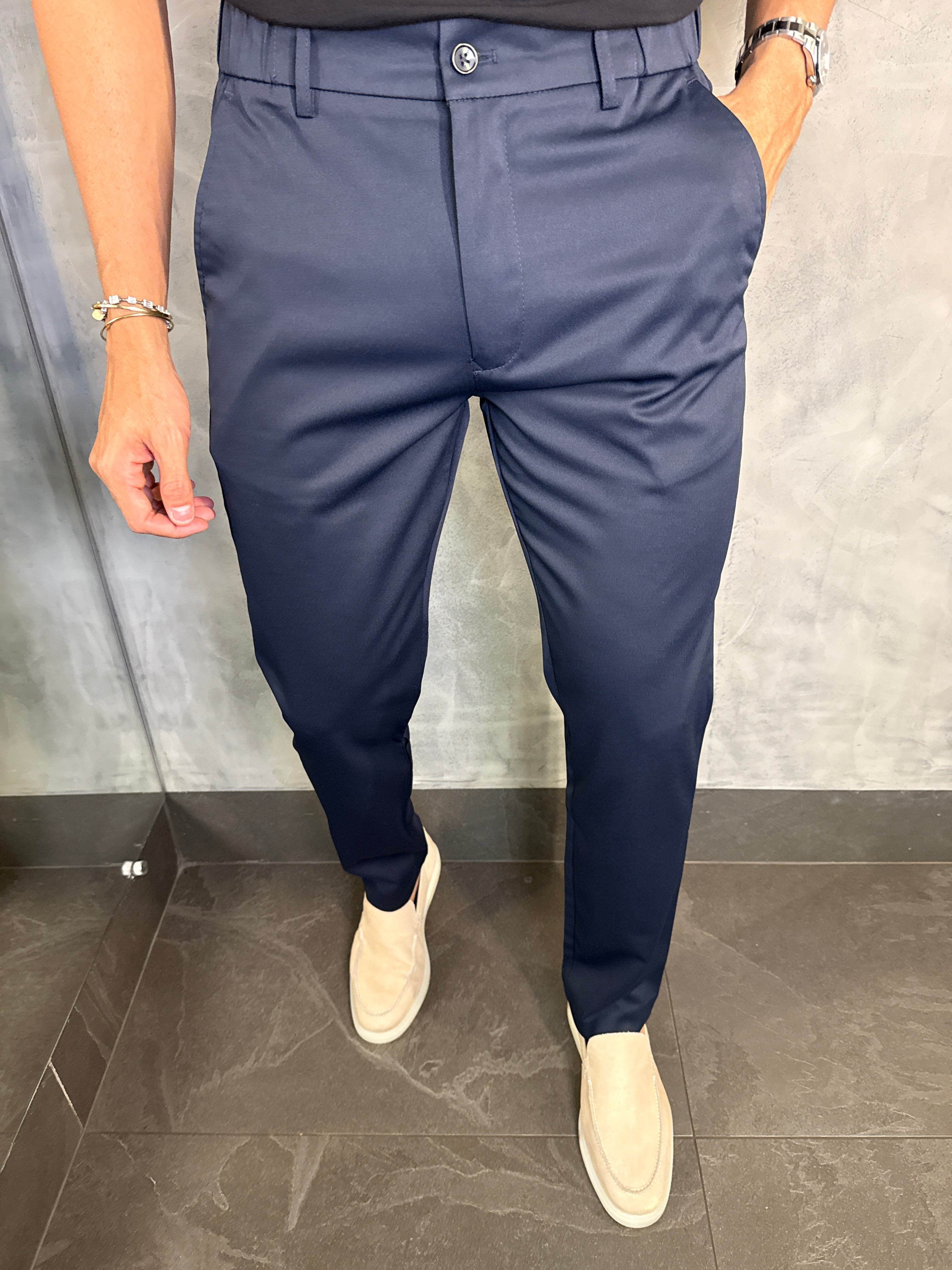 CALÇA ALF. SLIM CÓS ELÁSTICO PONTO H