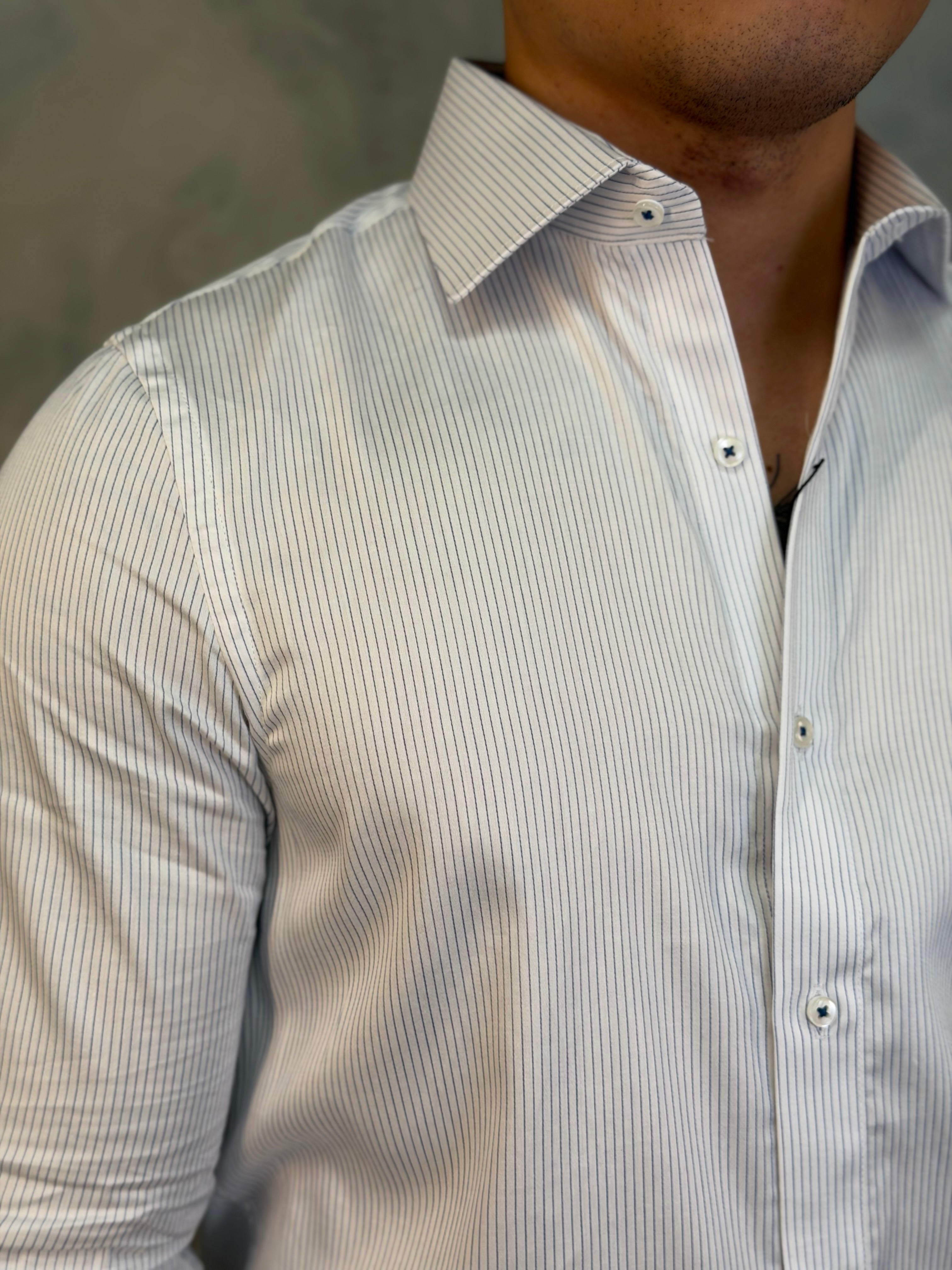 CAMISA M/L RIVIERA LISTRAS ARMIATHO AZUL