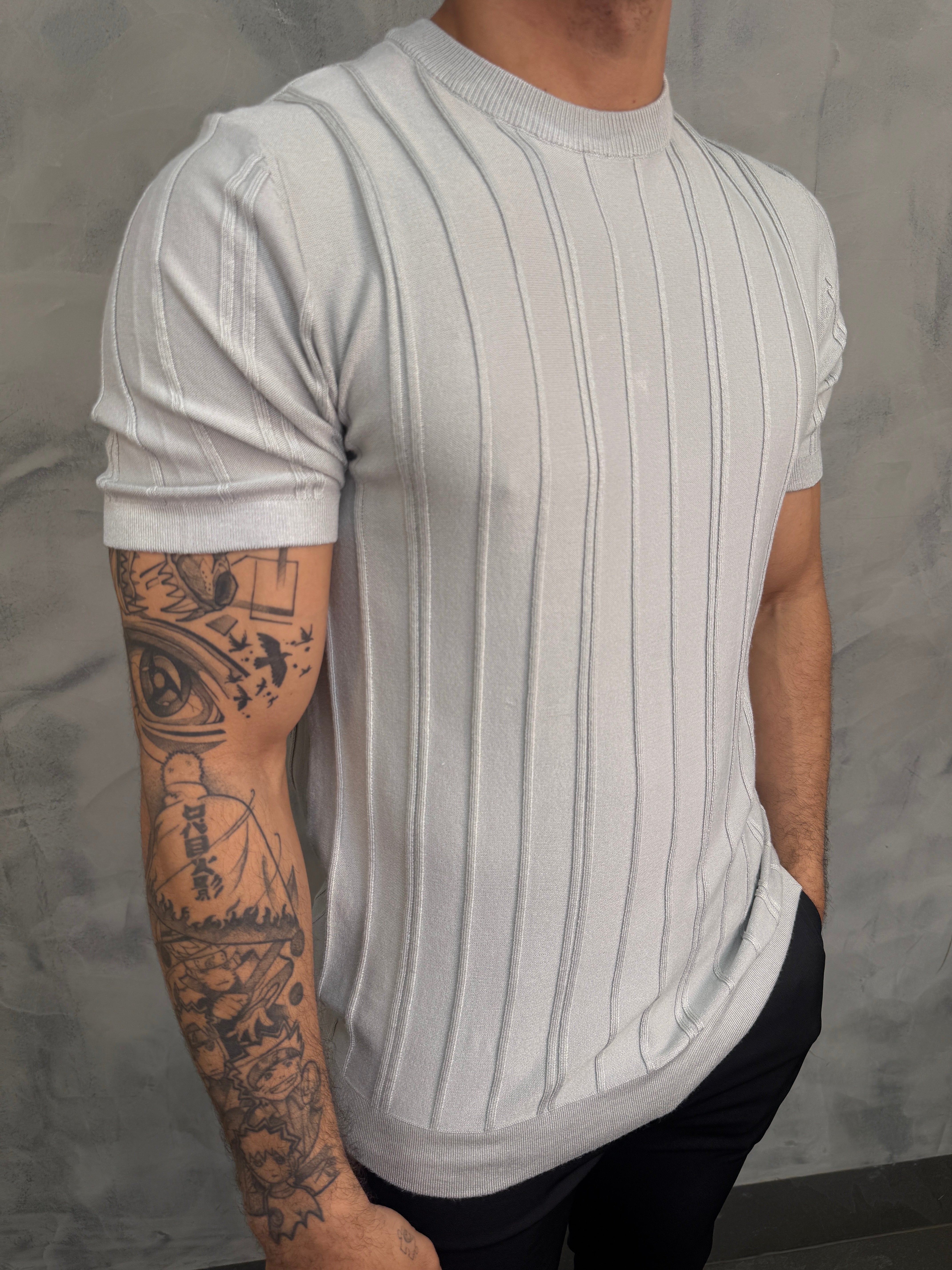 CAMISETA TRICOT TEXTURA CANELADA PONTO H