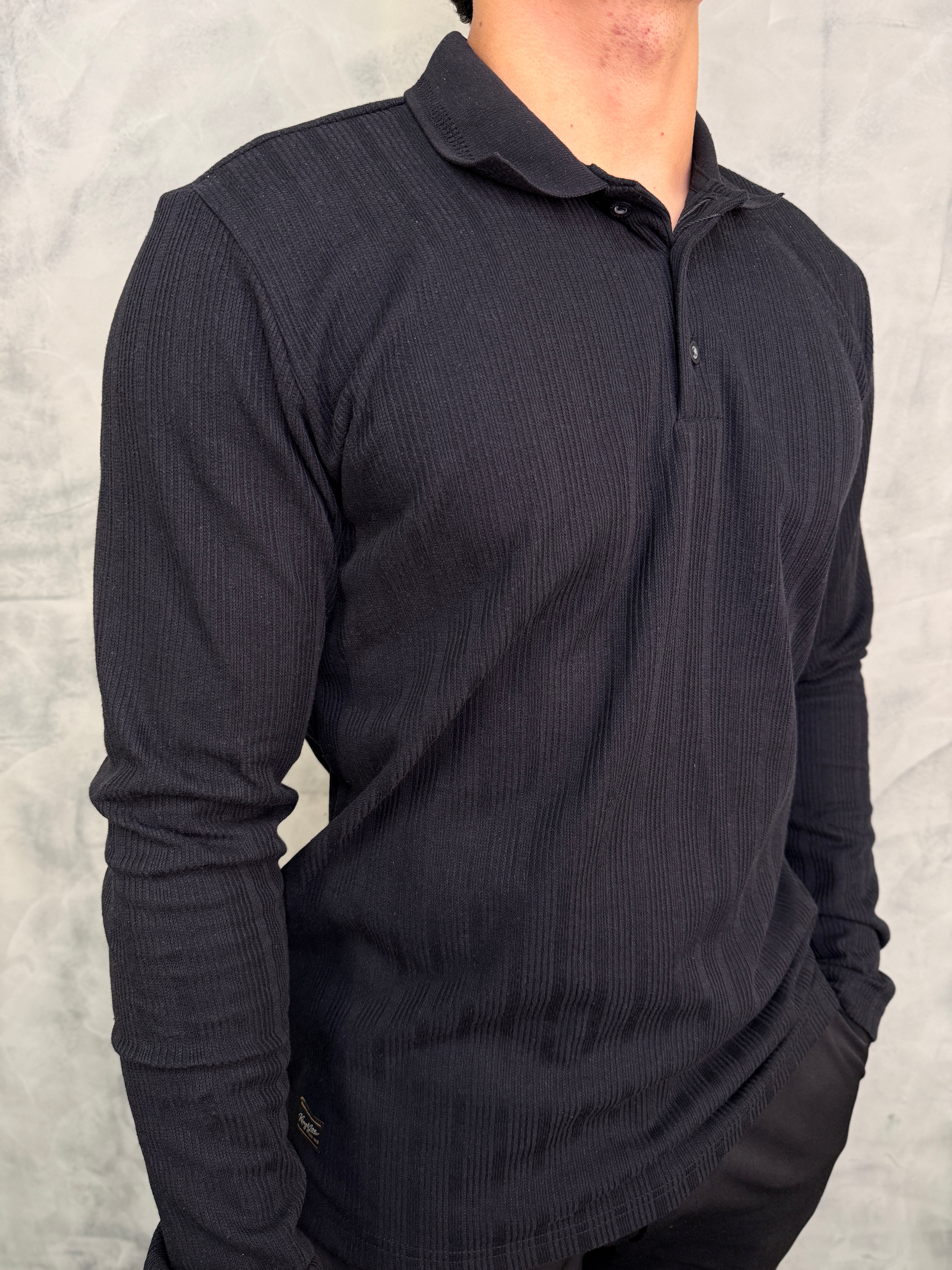 GOLA POLO MALHA TRICOT KINGEJOE PRETO