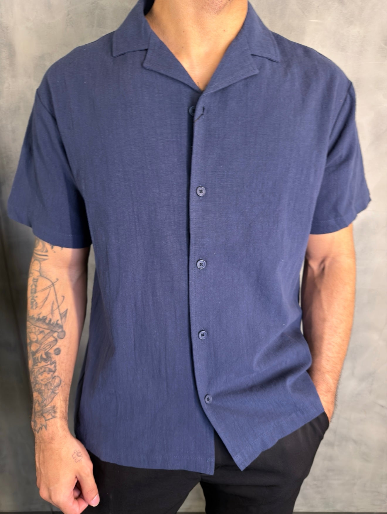 CAMISA M/C GOLA CUBANA PONTO H