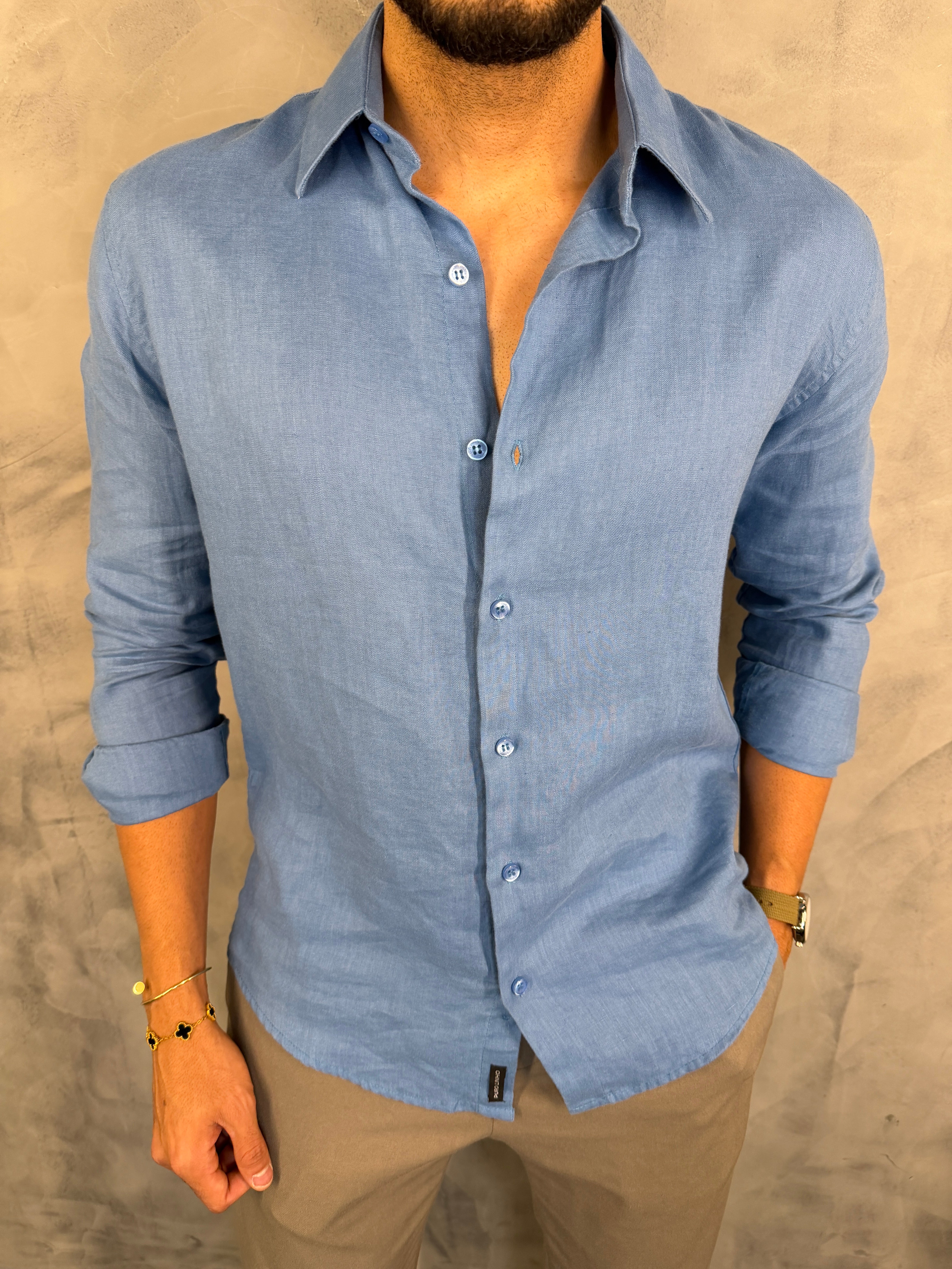 CAMISA M/L OASIS PURO LINHO PONTO H