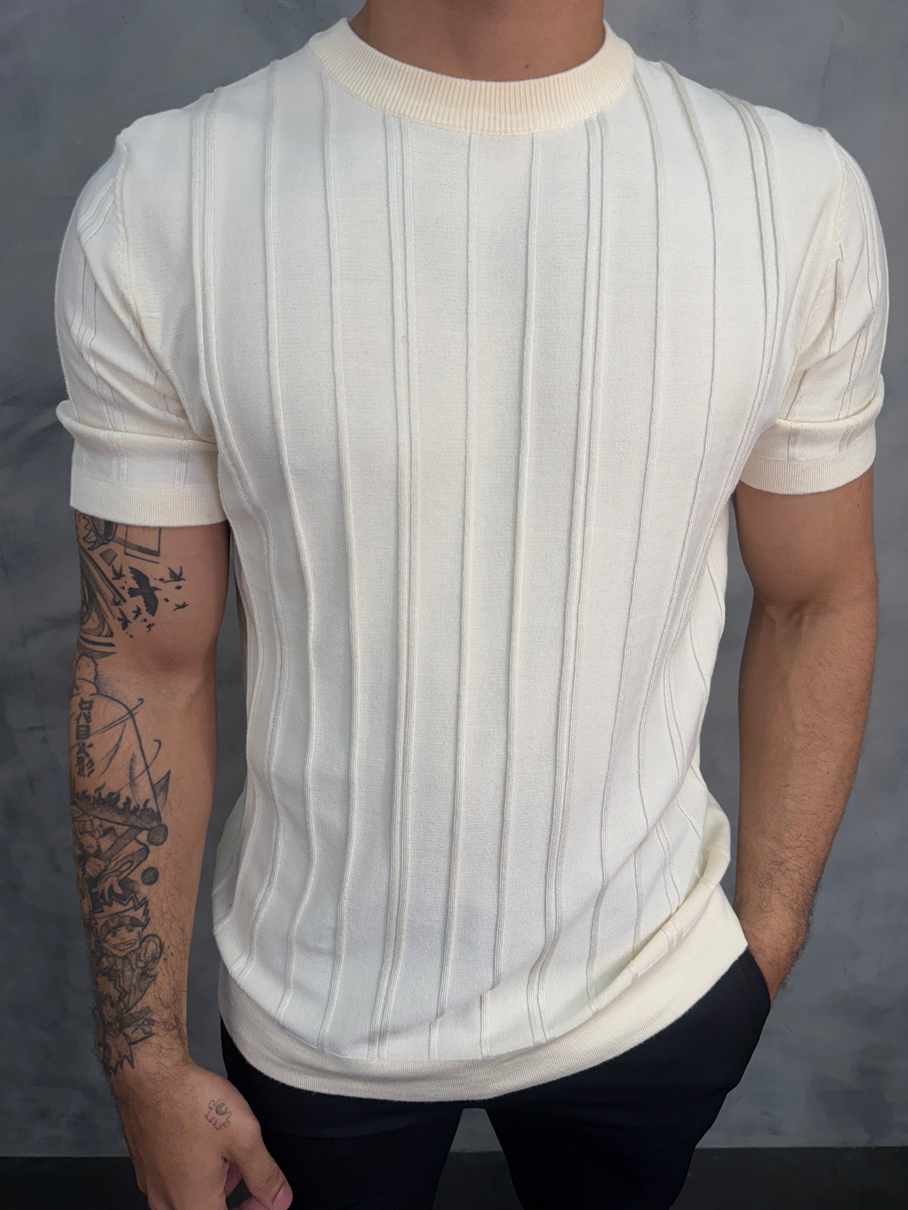 CAMISETA TRICOT TEXTURA CANELADA PONTO H