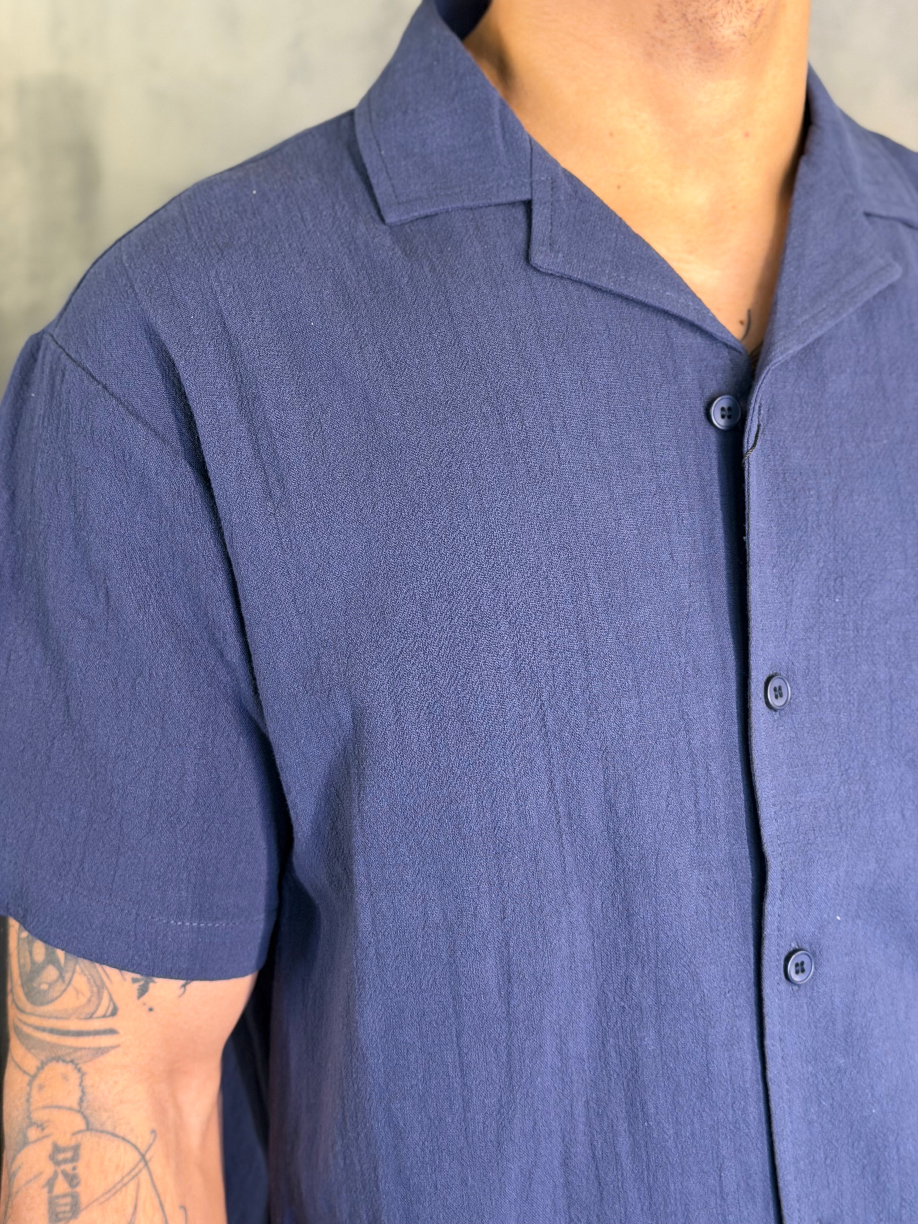 CAMISA M/C GOLA CUBANA PONTO H