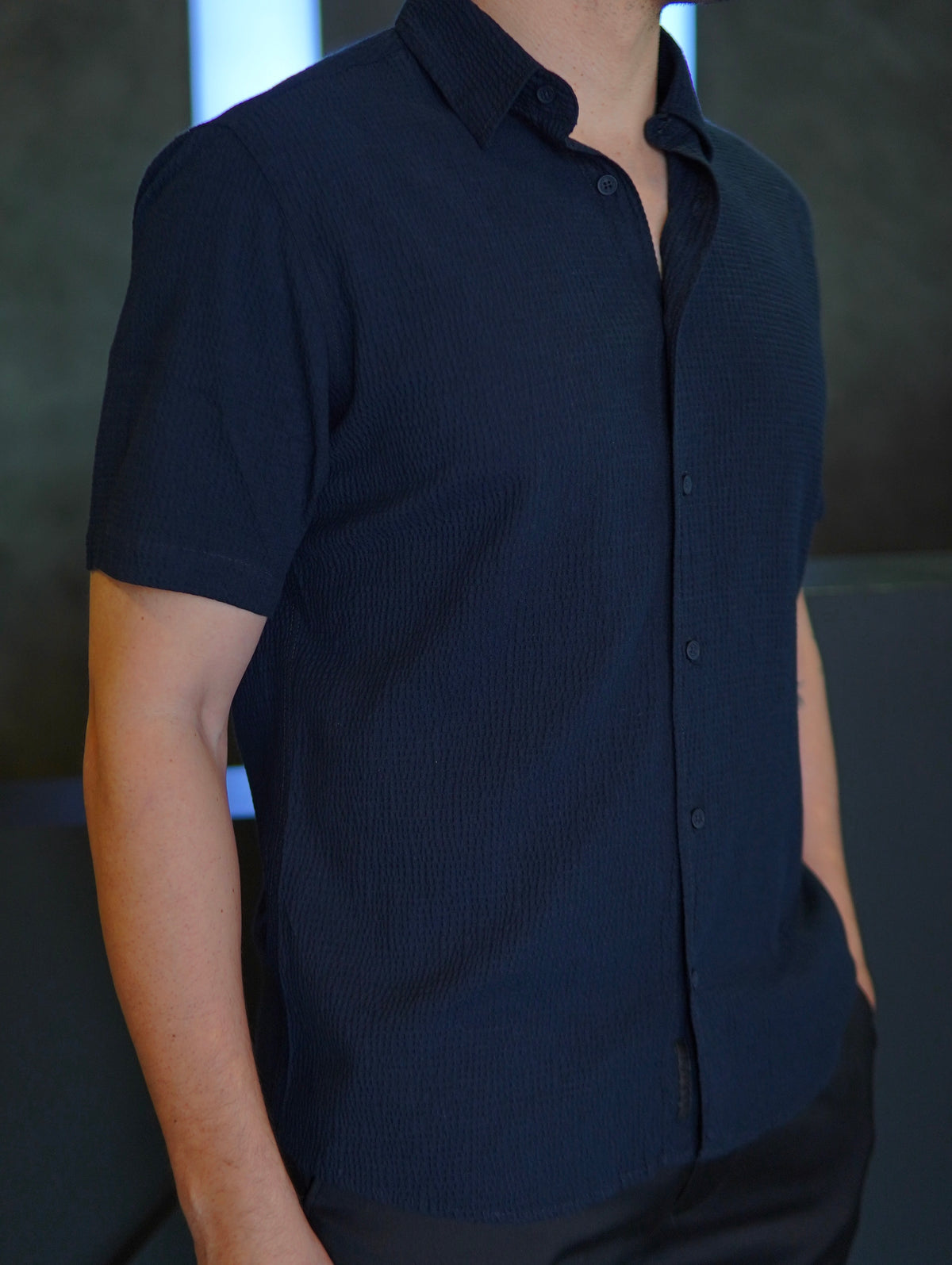 CAMISA CASUAL TEXTURIZADA SLIM KINGEJOE MARINHO