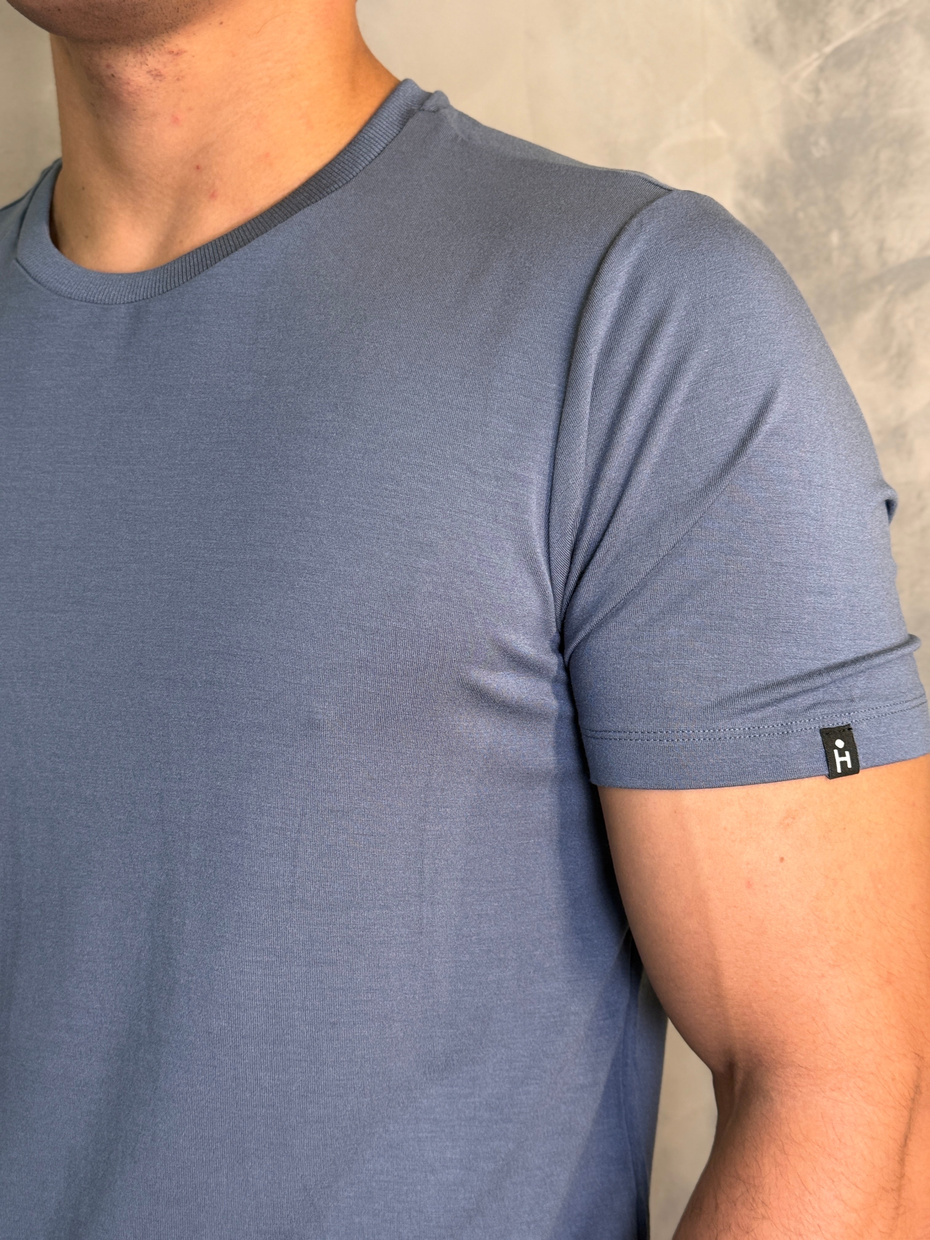 T SHIRT TECH PONTO H AZUL
