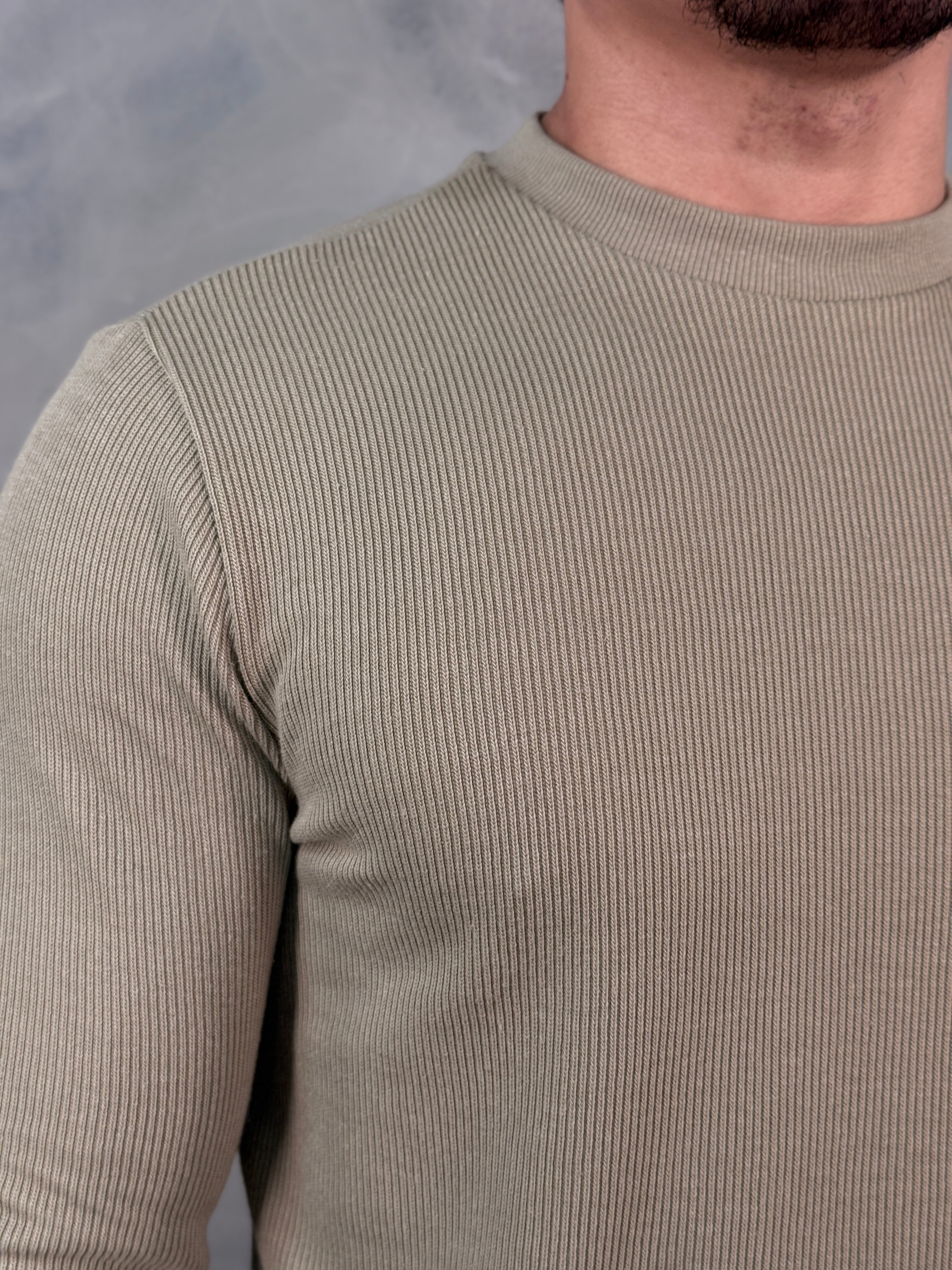 CAMISETA M/L MALHA TRICOT KINGEJOE KHAKI