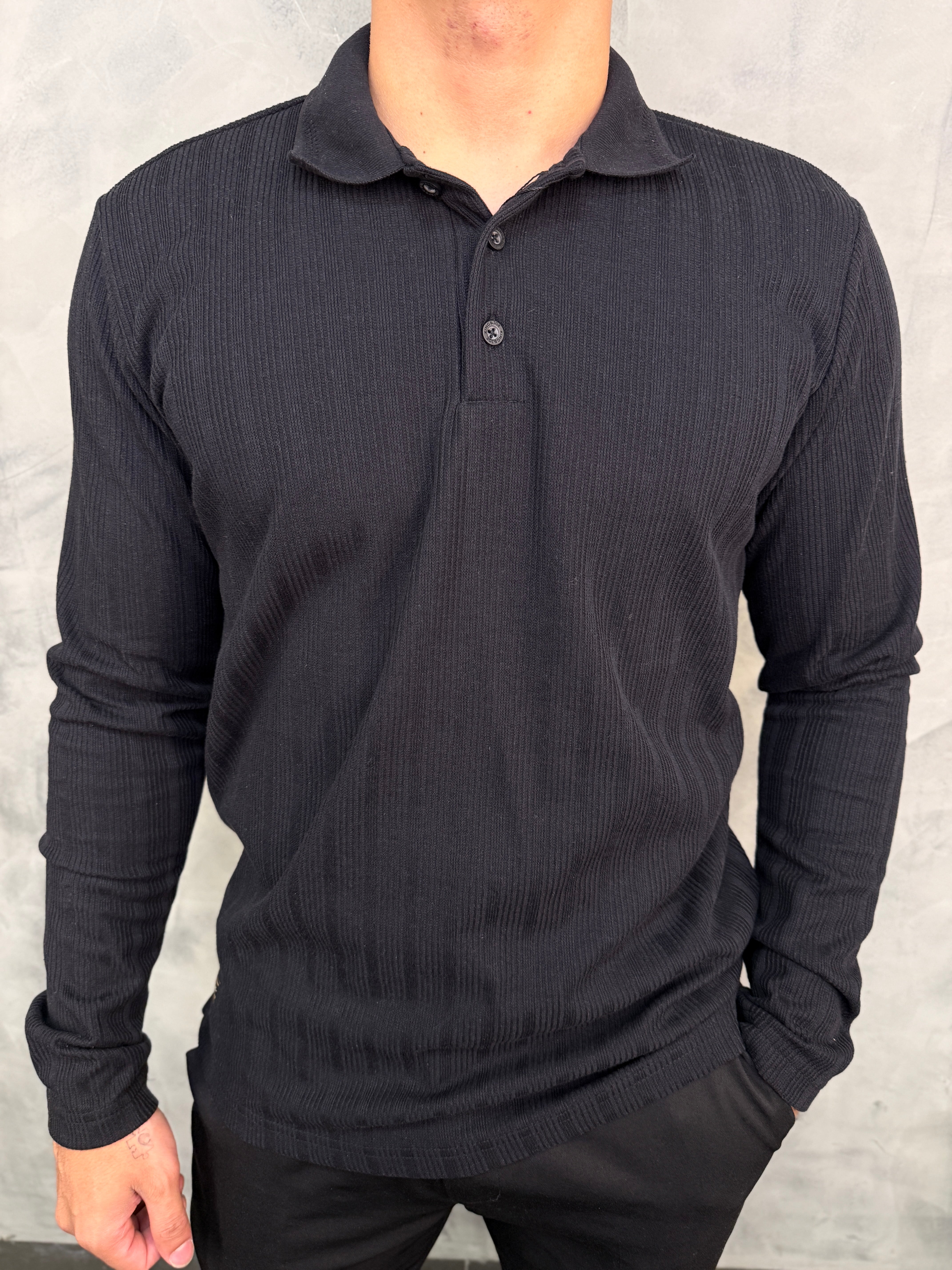 GOLA POLO MALHA TRICOT KINGEJOE PRETO