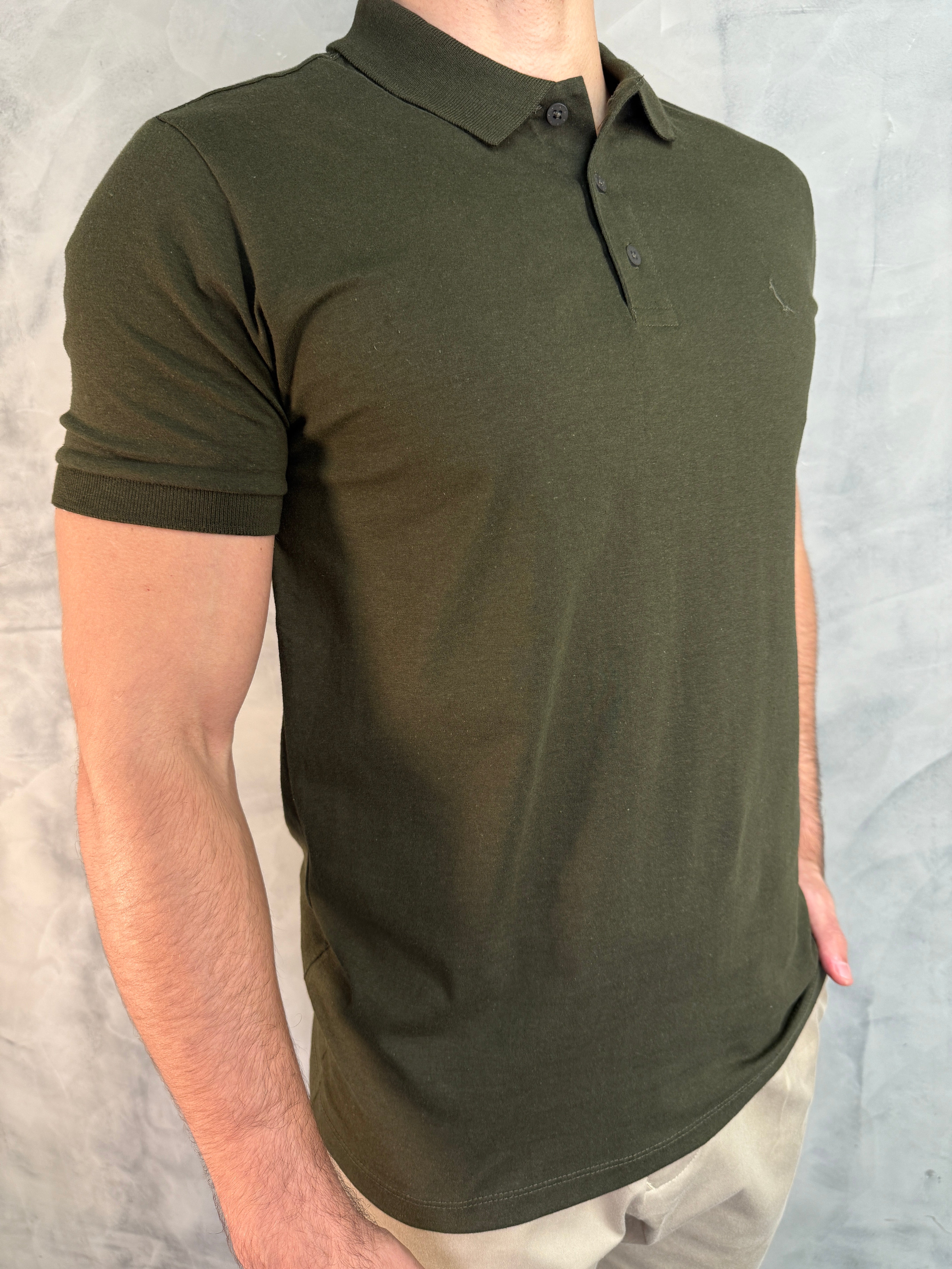 POLO SLIM MESCLA COLOR RESERVA VERDE MUSGO