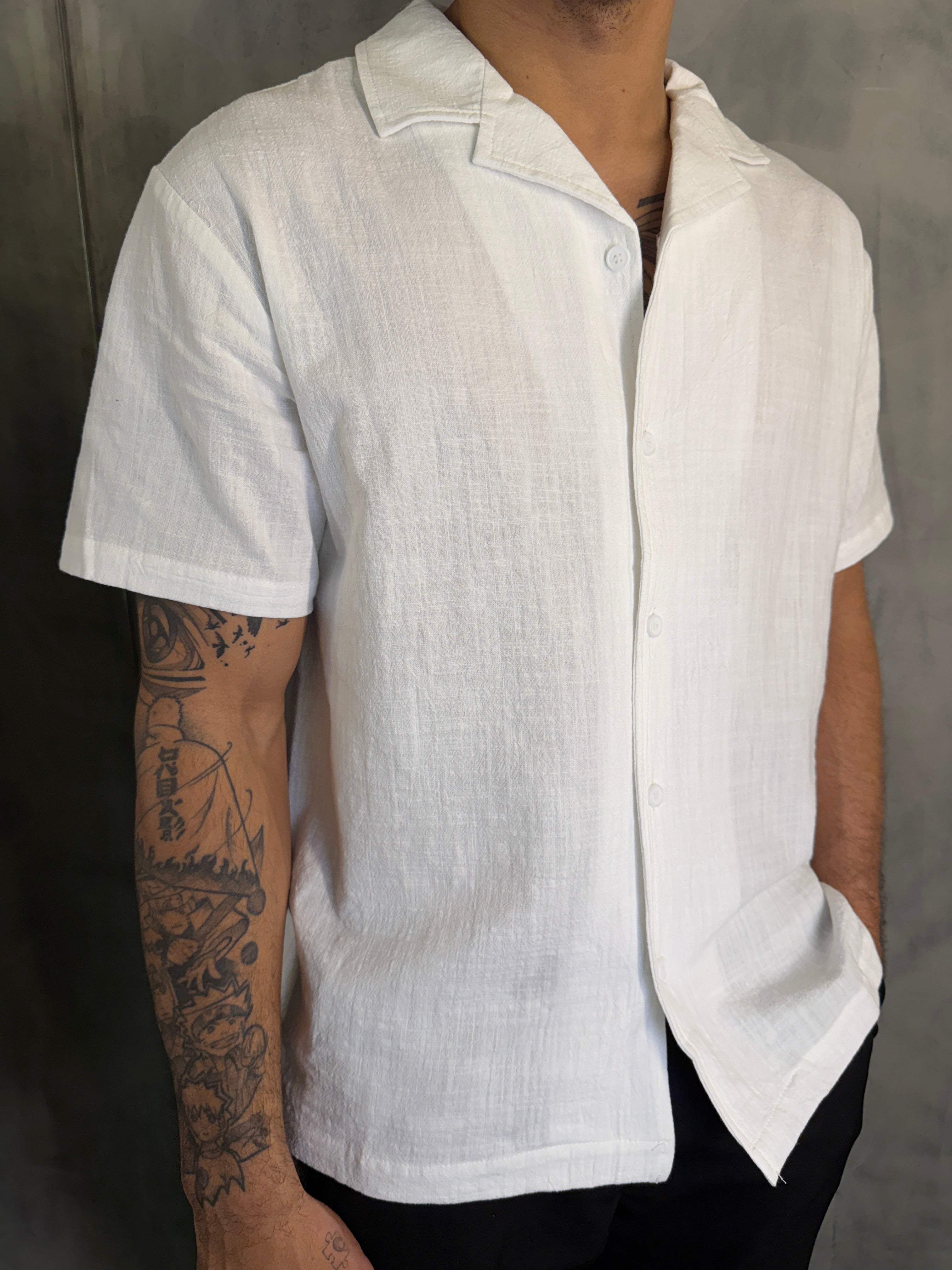 CAMISA M/C GOLA CUBANA PONTO H