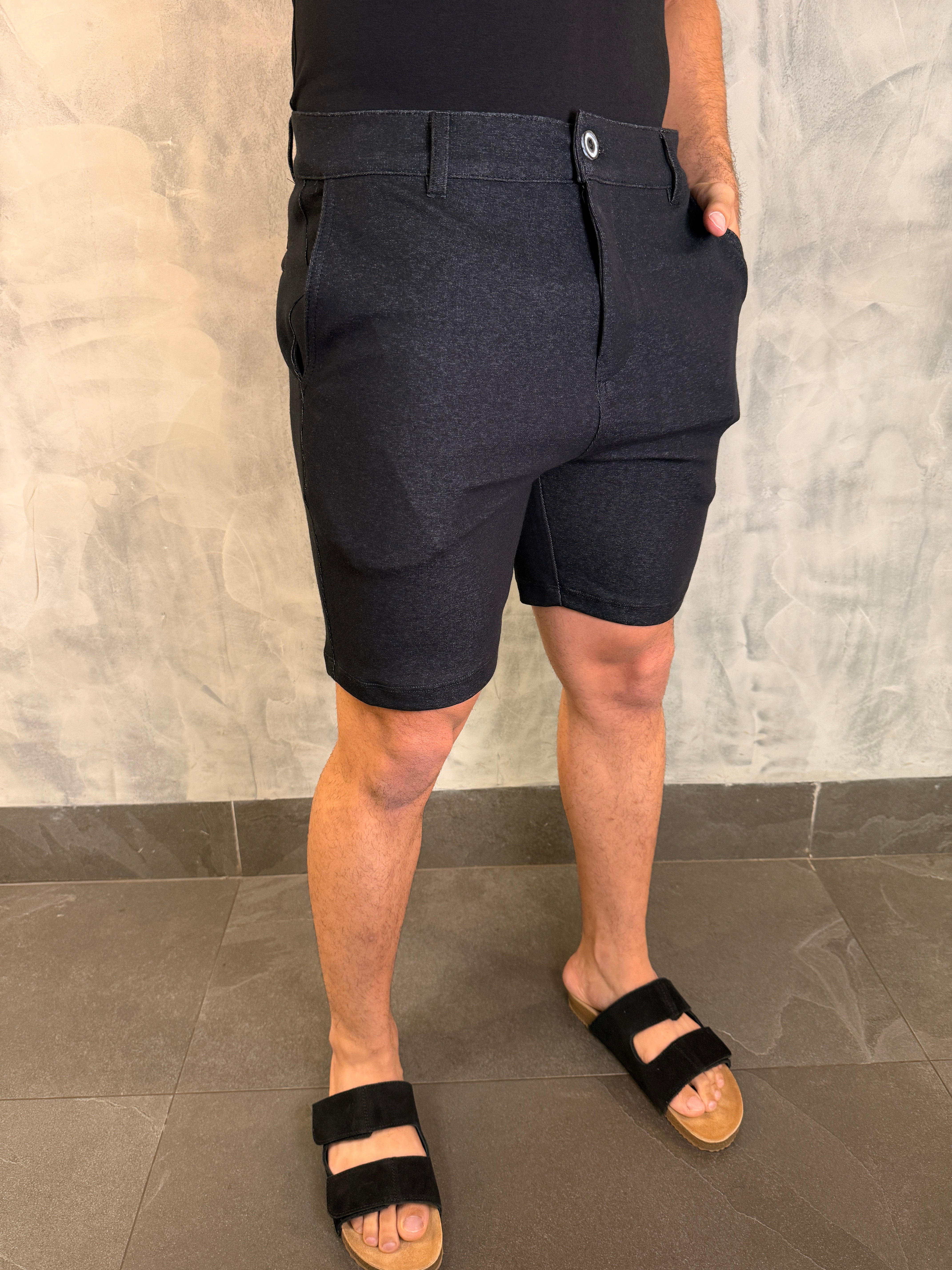 BERMUDA DE MALHA DLZ MESCLA PRETO