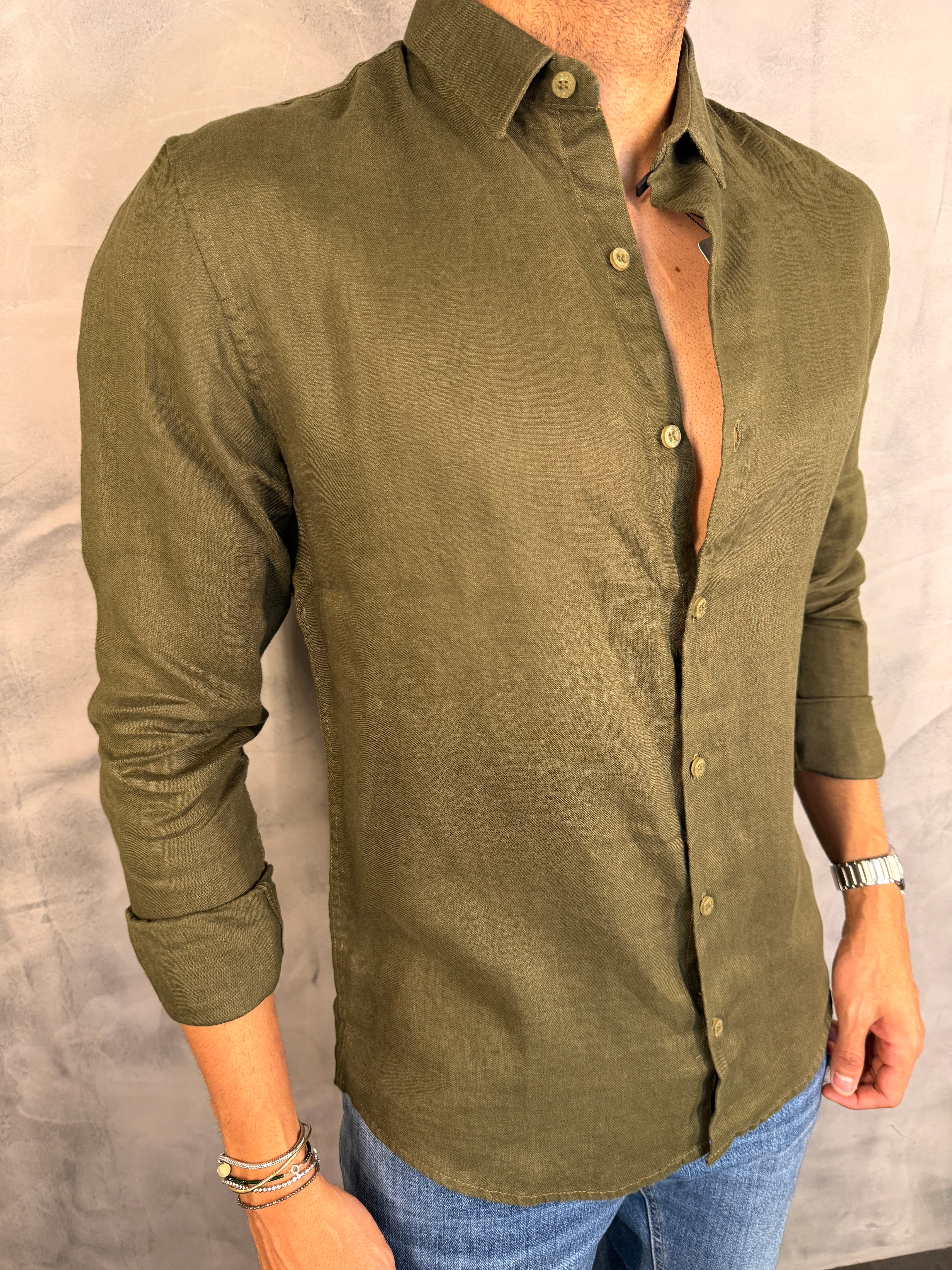 CAMISA M/L OASIS PURO LINHO PONTO H