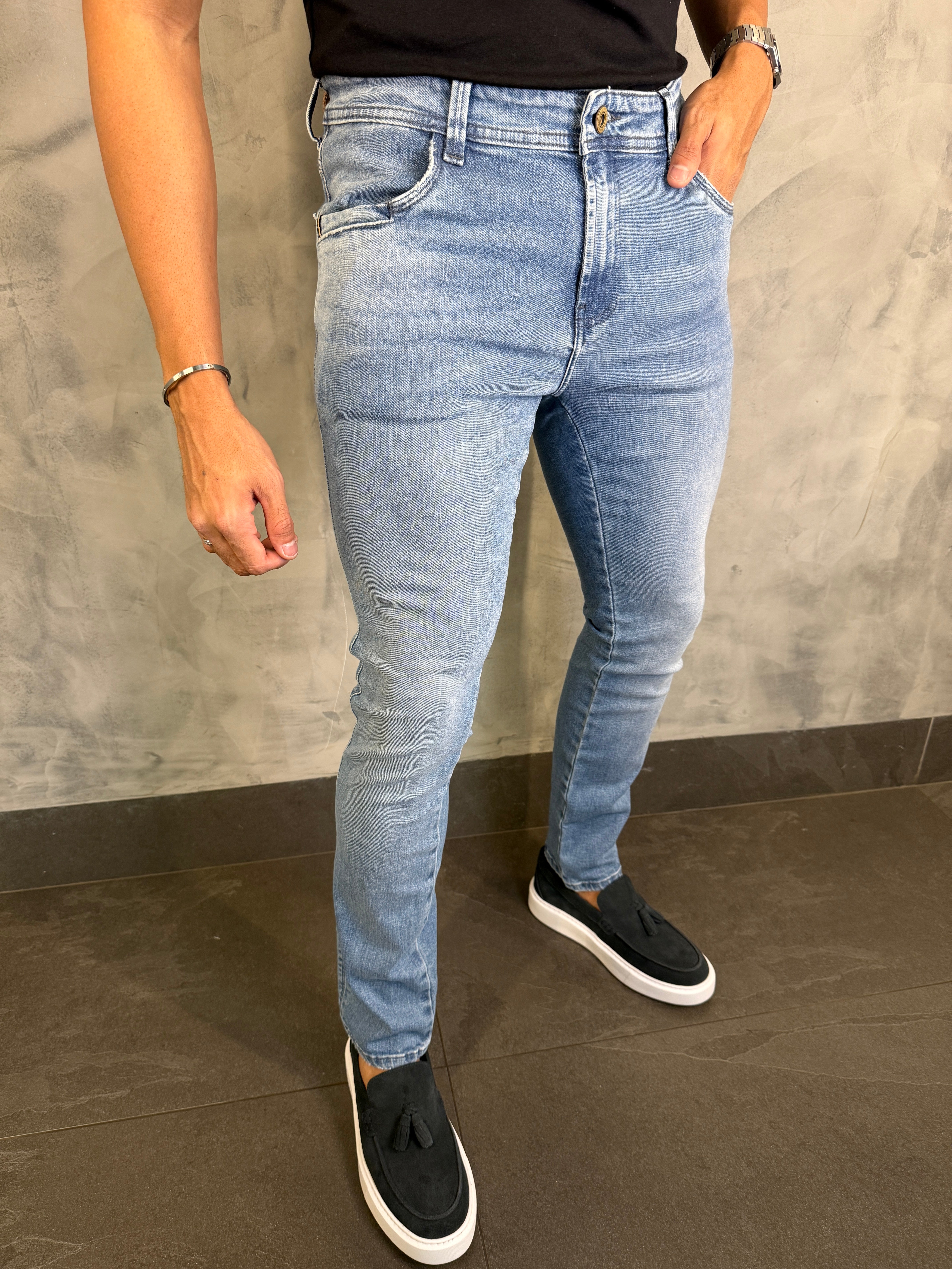CALÇA JEANS SKINNY SELECT DLZ CLEAR WASH