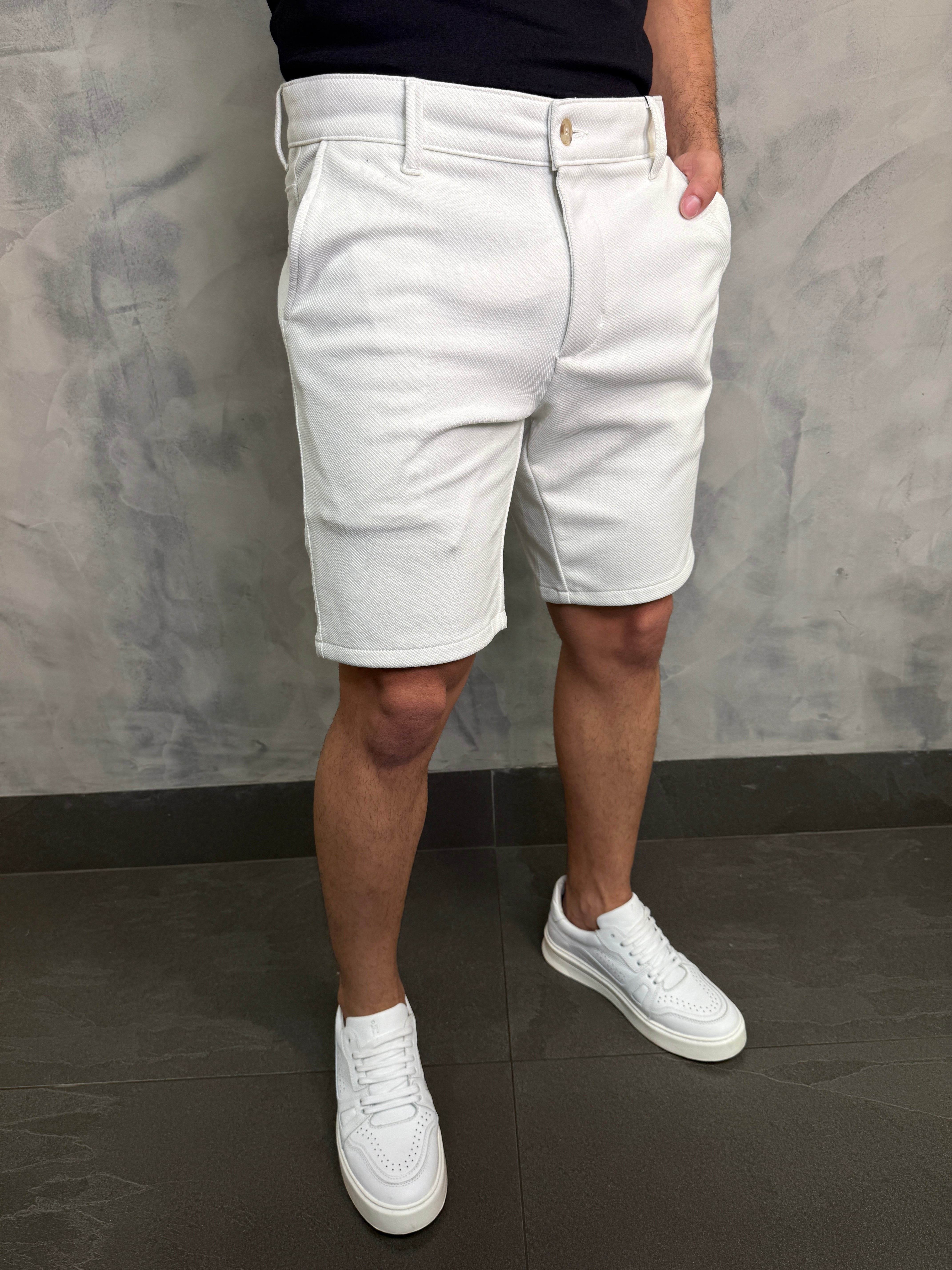 BERMUDA MALHA FLEECE TWILL SPORT KINGEJOE OFF WHITE