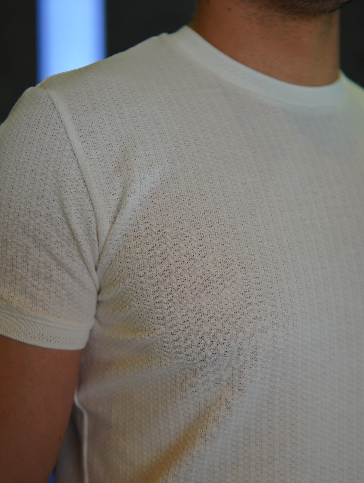 CAMISETA TRICOT SLIM KINGEJOE OFF WHITE