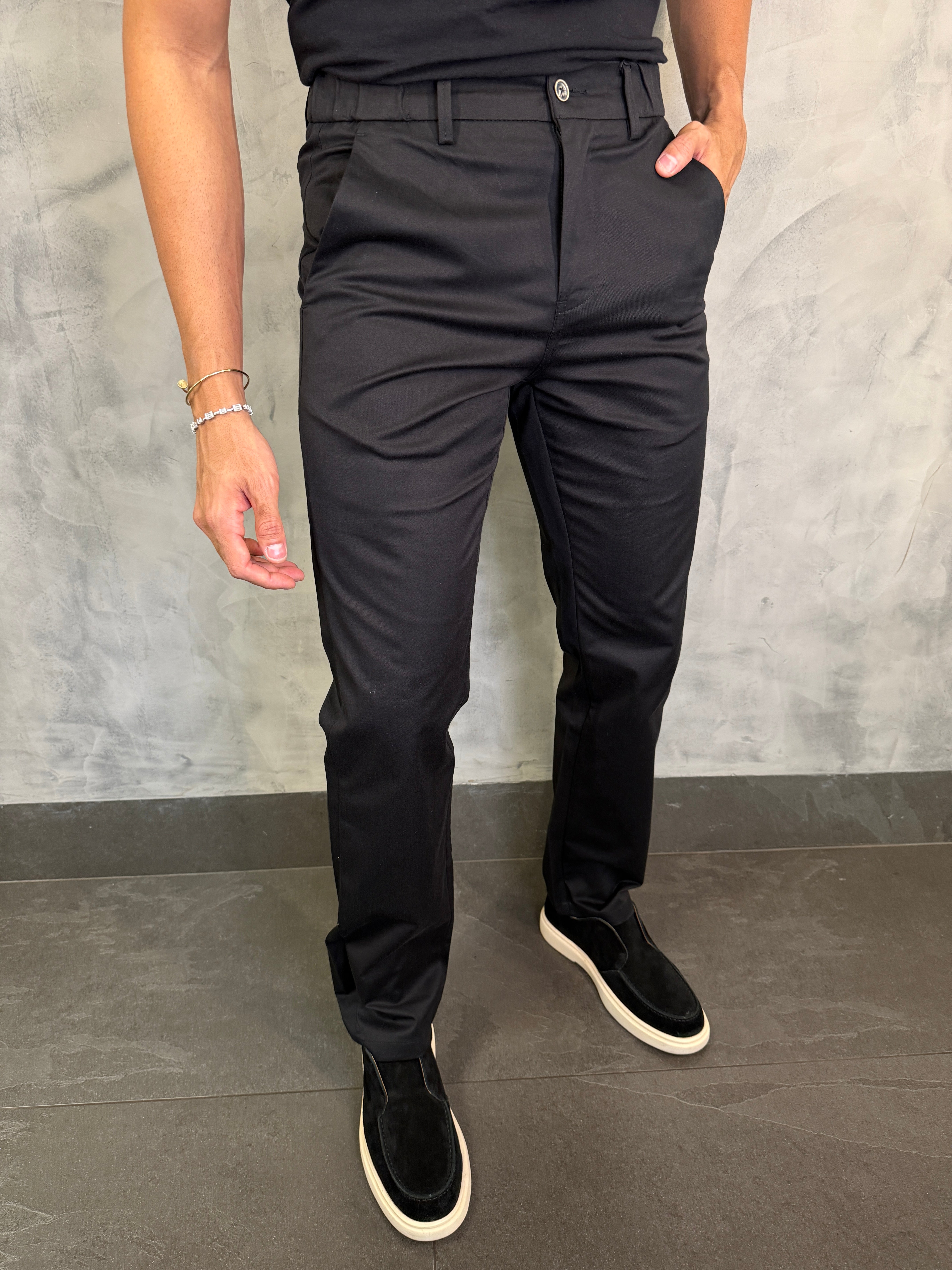 CALÇA SARJA CASUAL STRETCHC CINTURA ELÁSTICA PONTO H