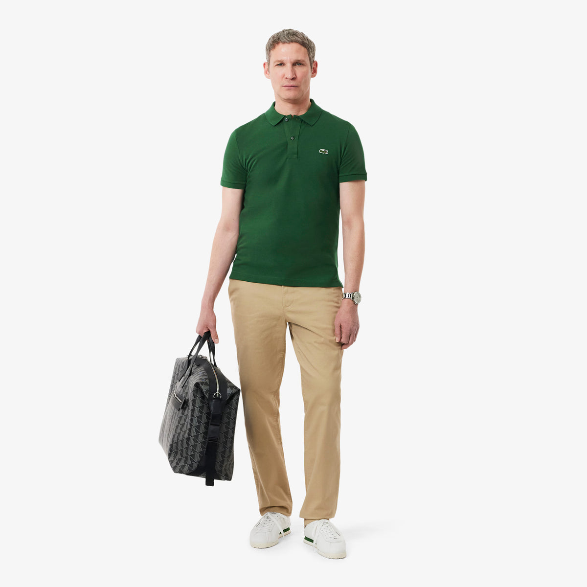 POLO SLIM FIT EM PIQUÉ LACOSTE VERDE