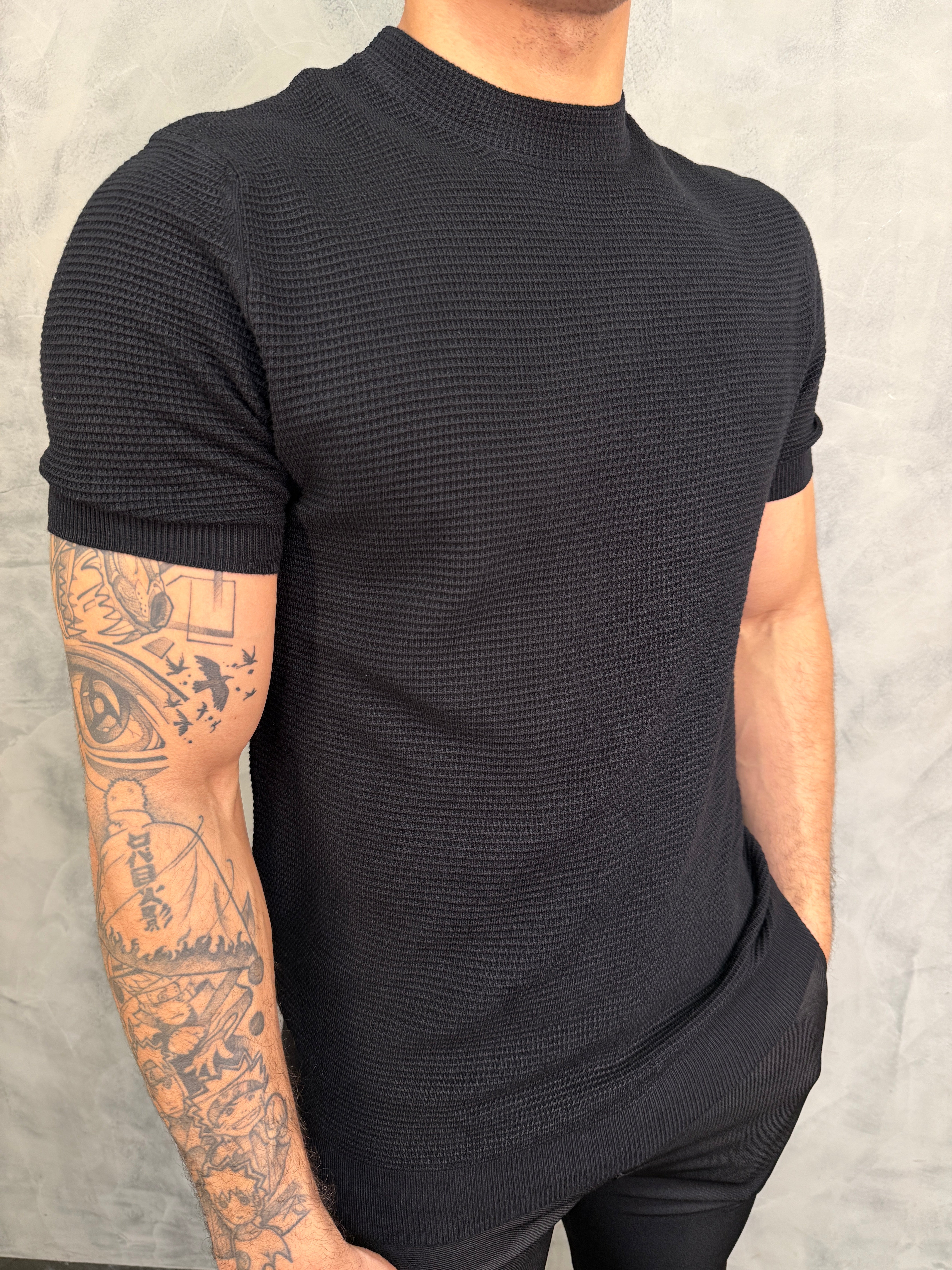 CAMISETA TRICOT WAFER PONTO H