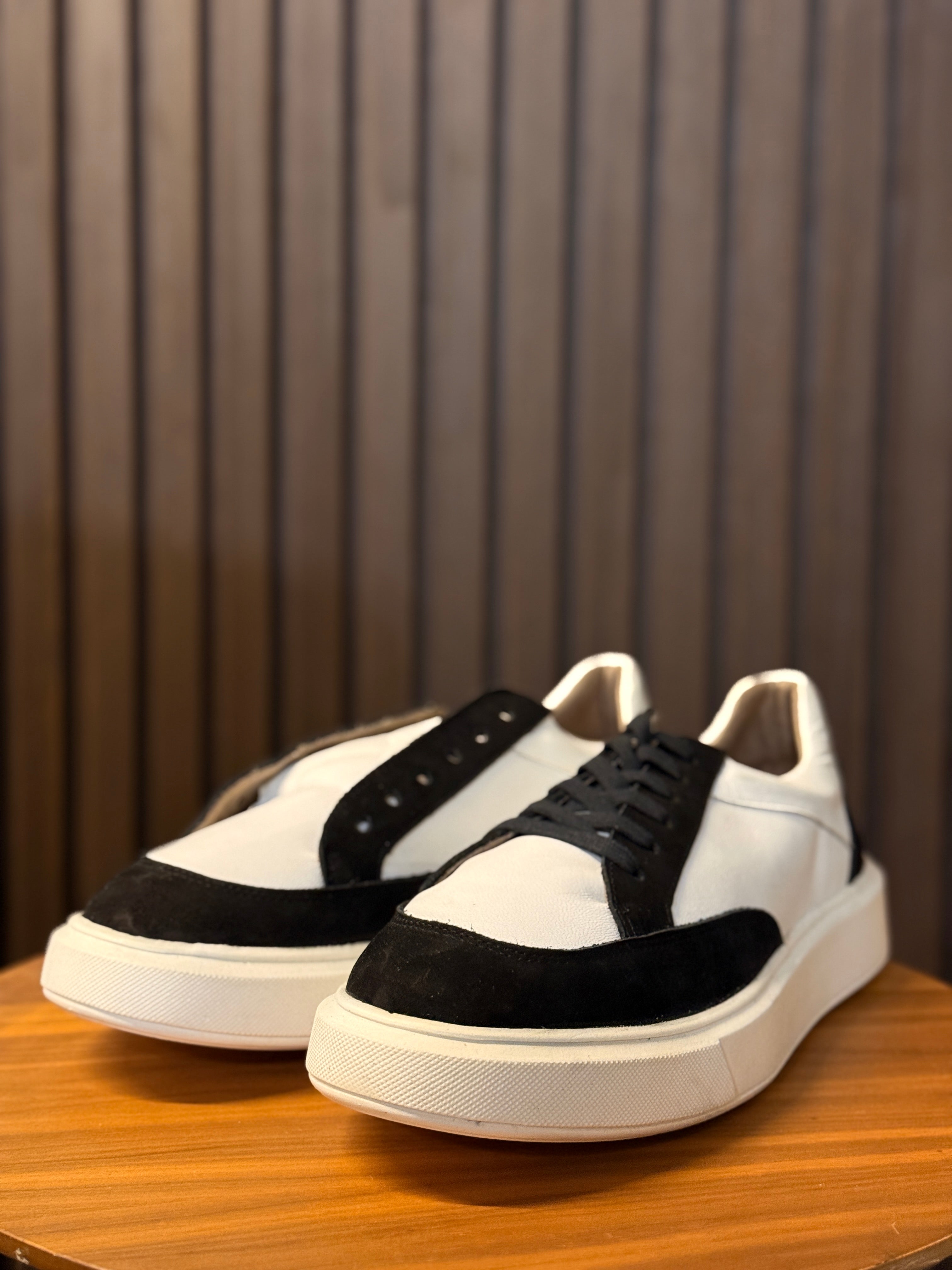 SNEAKER VIRTUS LINHA SHELBY PARMA/NOBUK PONTO H BRANCO/PRETO