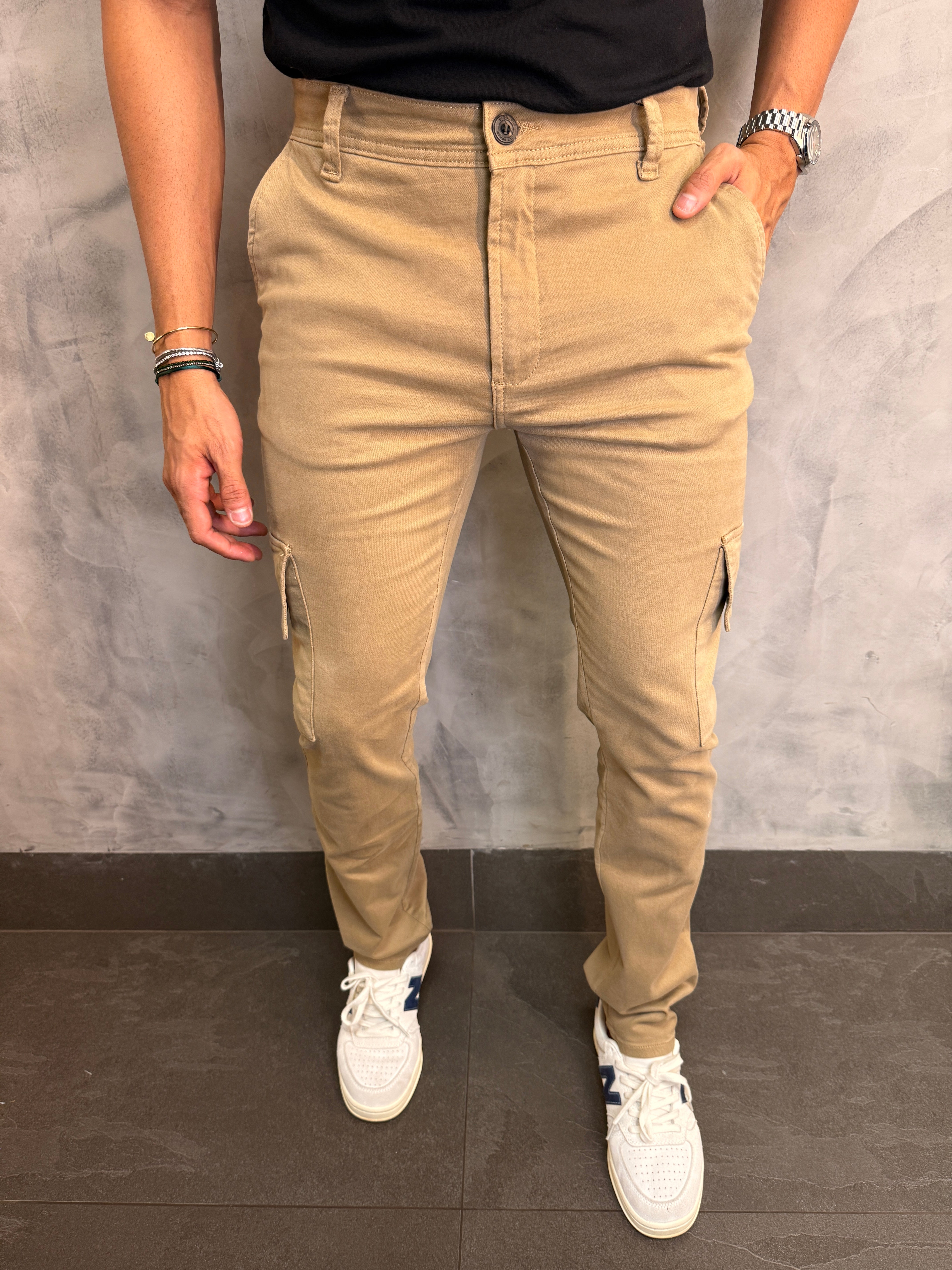 CALÇA SLIM CARGO DLZ CEVADA