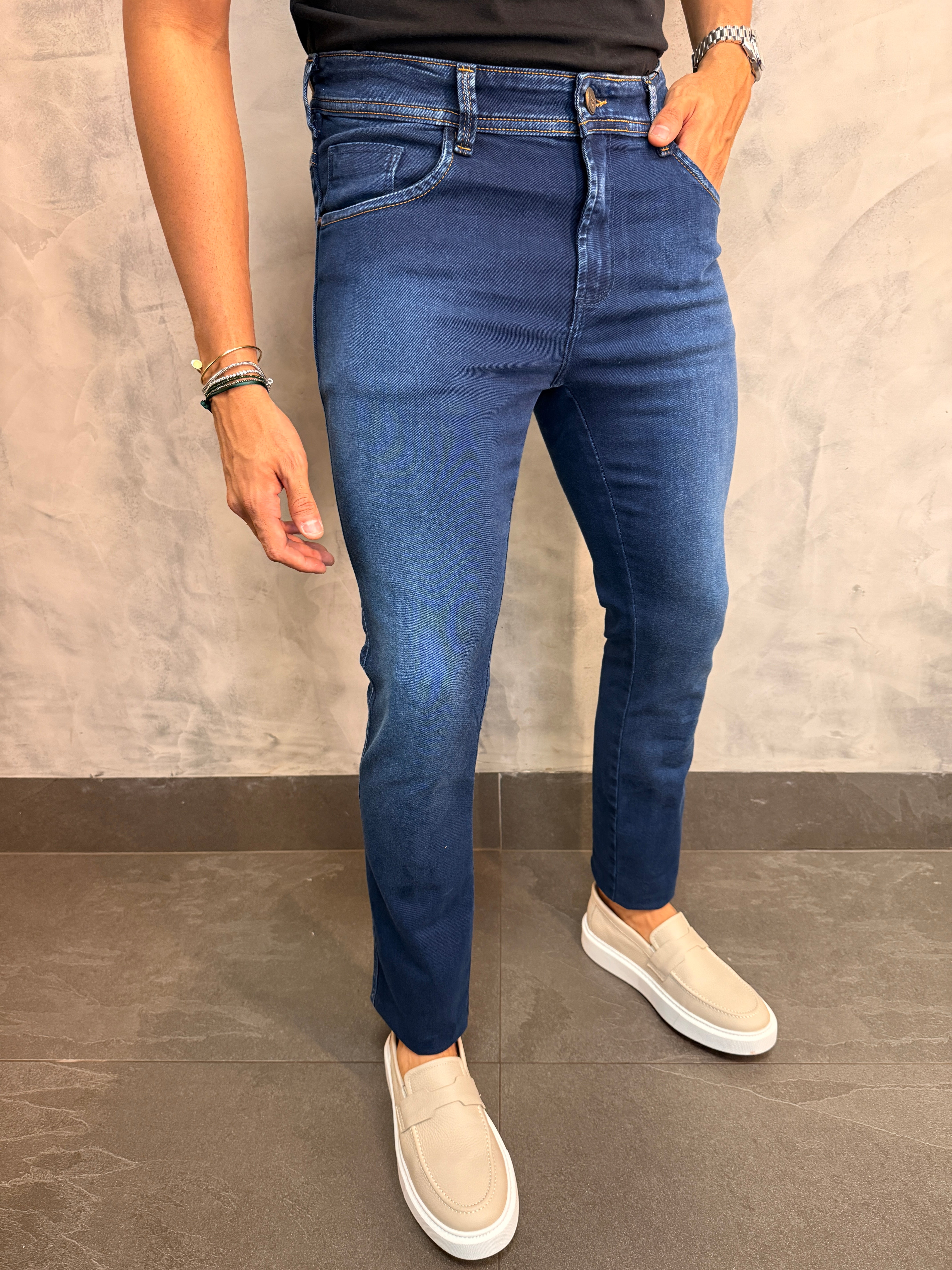 CALÇA JEANS SKINNY SELECT DLZ JEANS ESCURO