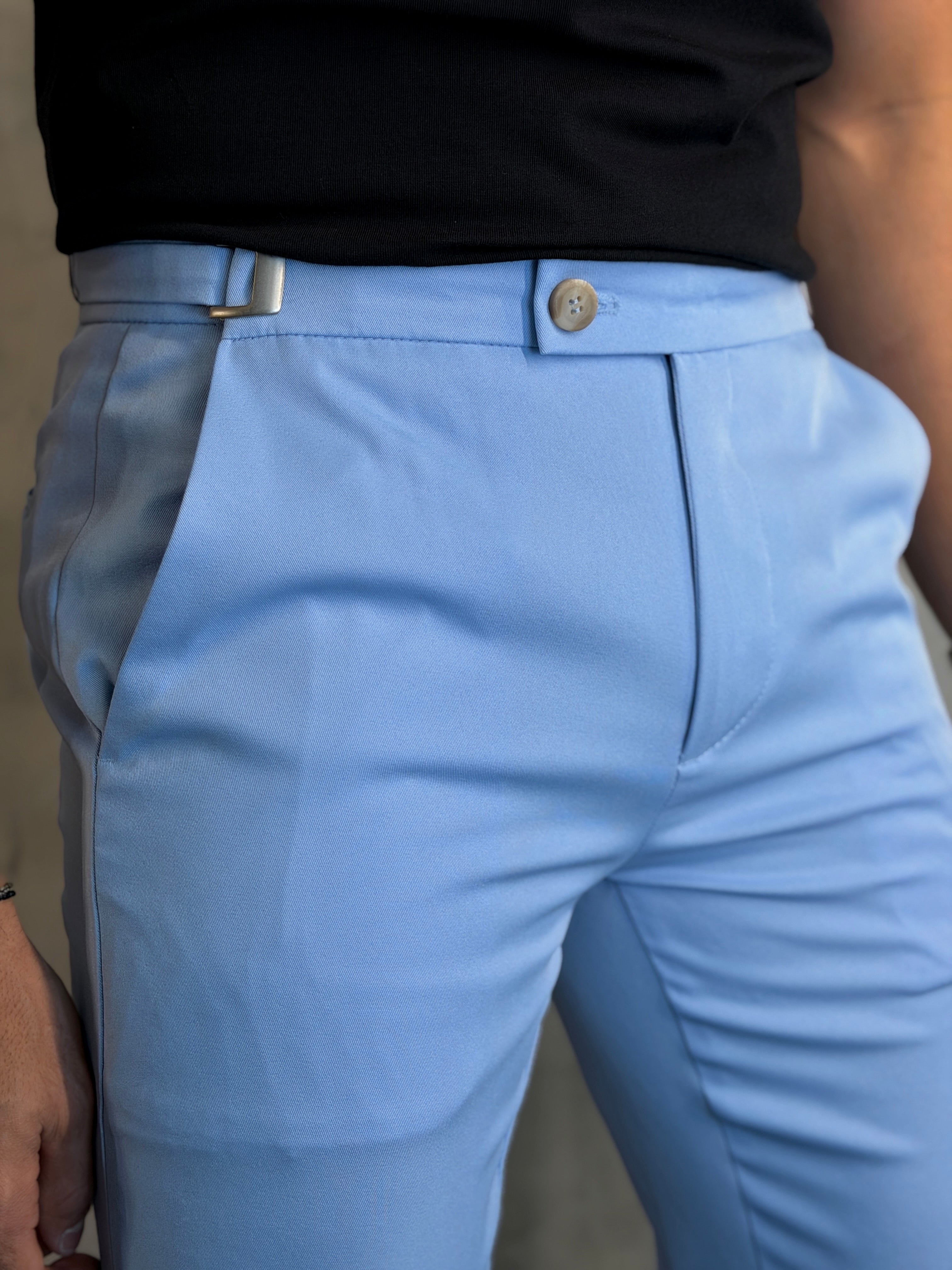 CALÇA ALF. VIENA AJUSTE CATRACA PONTO H AZUL BB