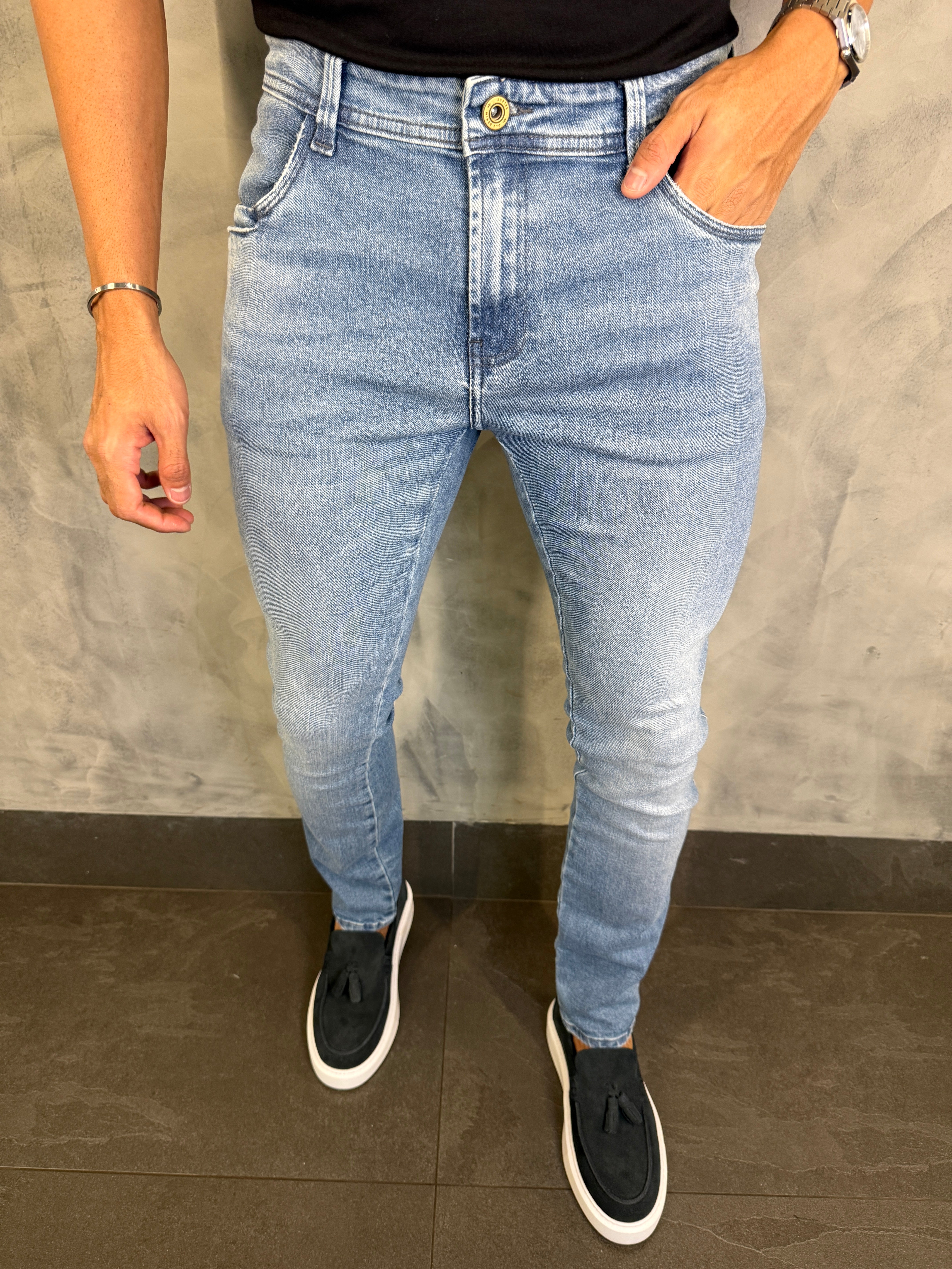 CALÇA JEANS SKINNY SELECT DLZ CLEAR WASH