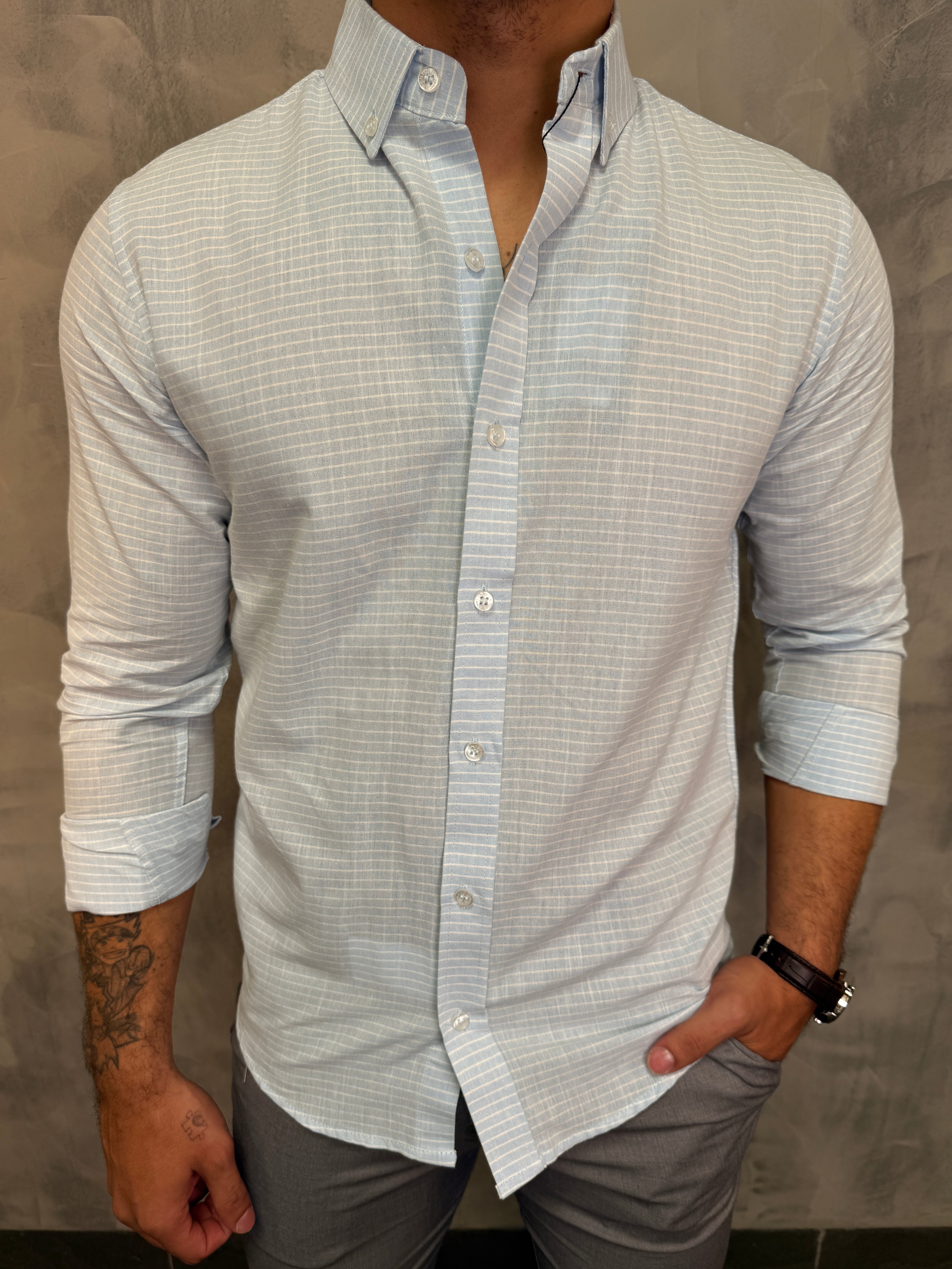 CAMISA M/L OXFORD PONTO H