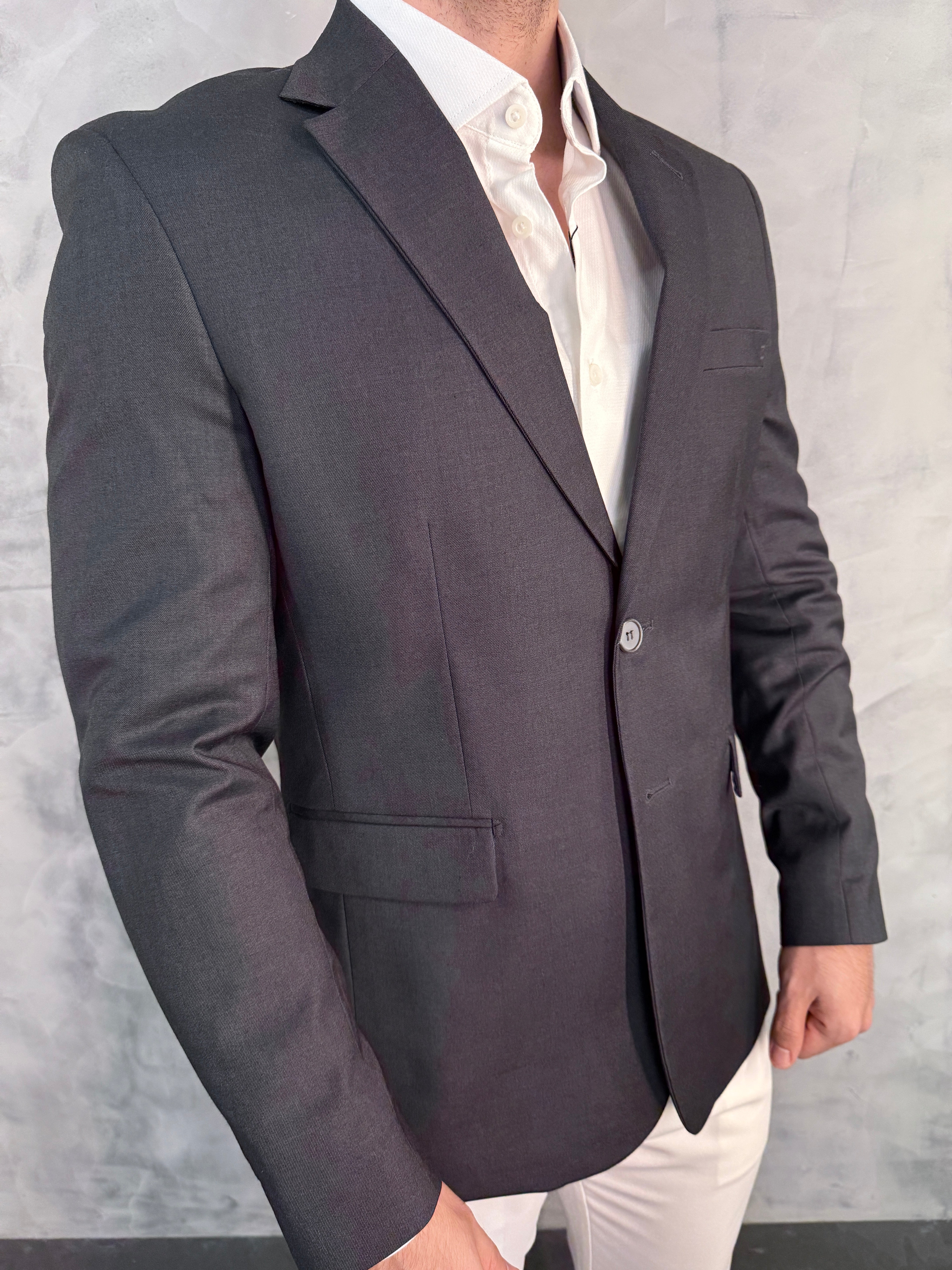 BLAZER SLIM POLIVISCOSE LAP LARGA FATIOTA CHUMBO