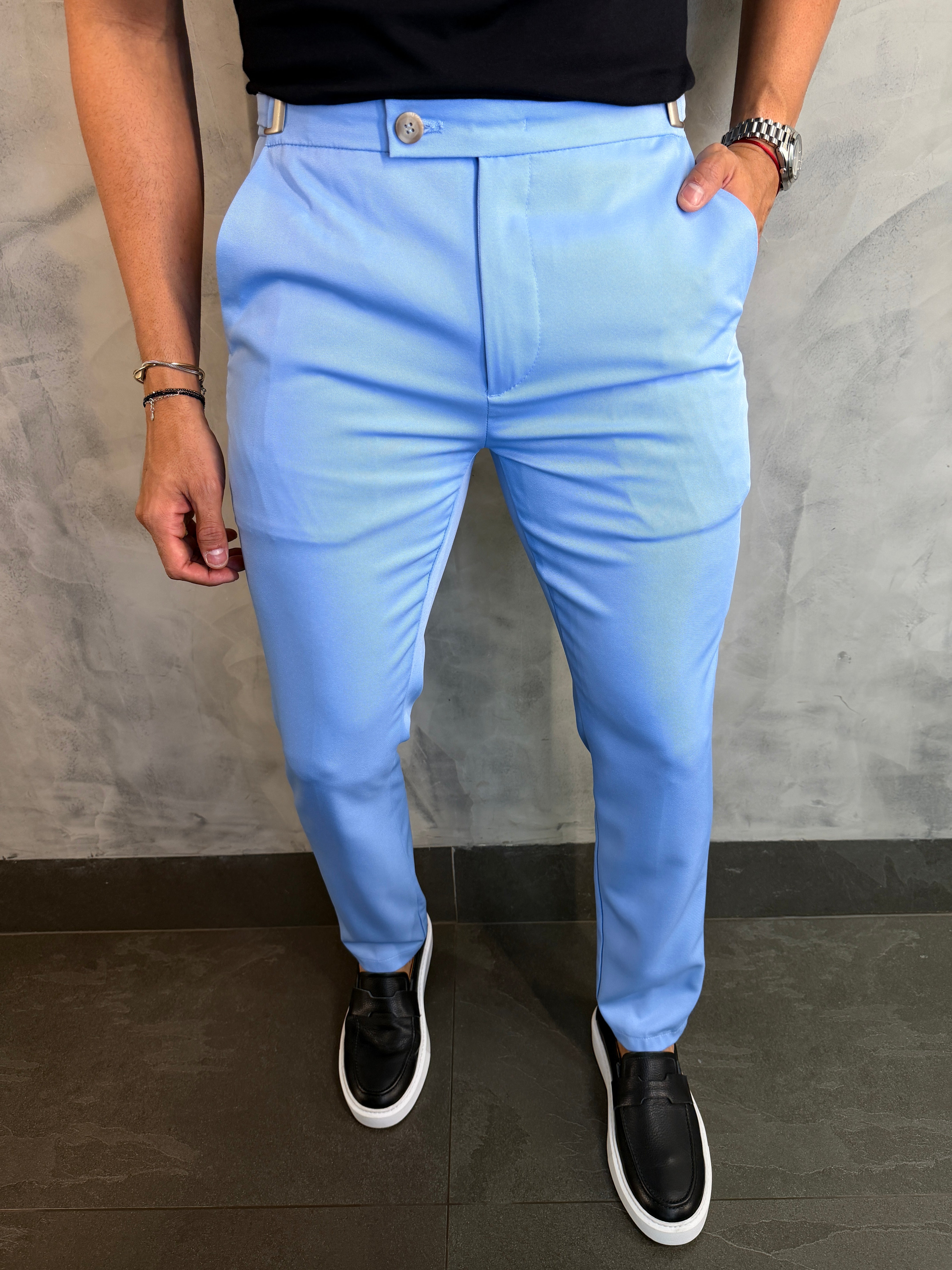 CALÇA ALF. VIENA AJUSTE CATRACA PONTO H AZUL BB