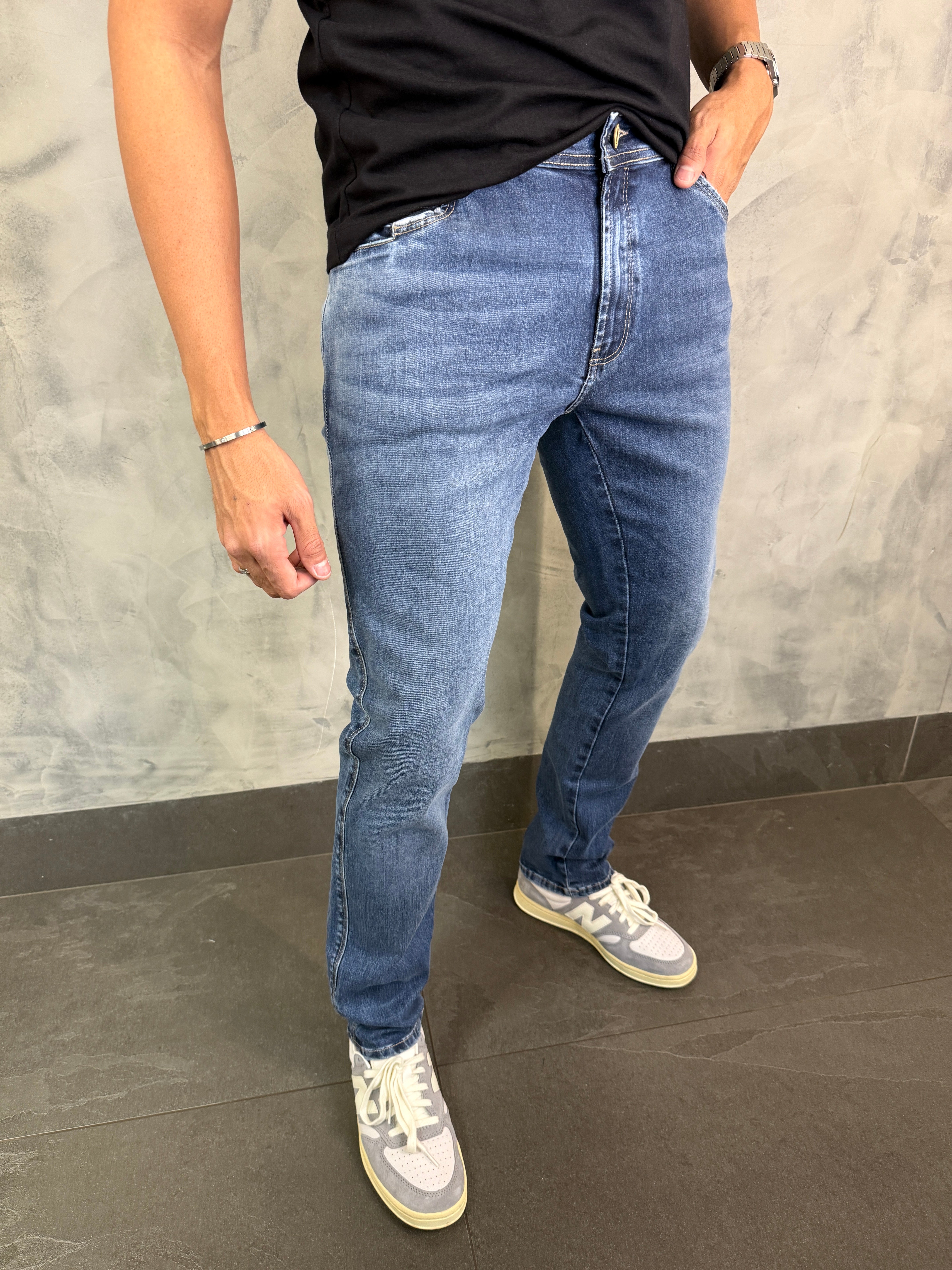CALÇA JEANS SLIM SELECT DLZ AZUL MÉDIO