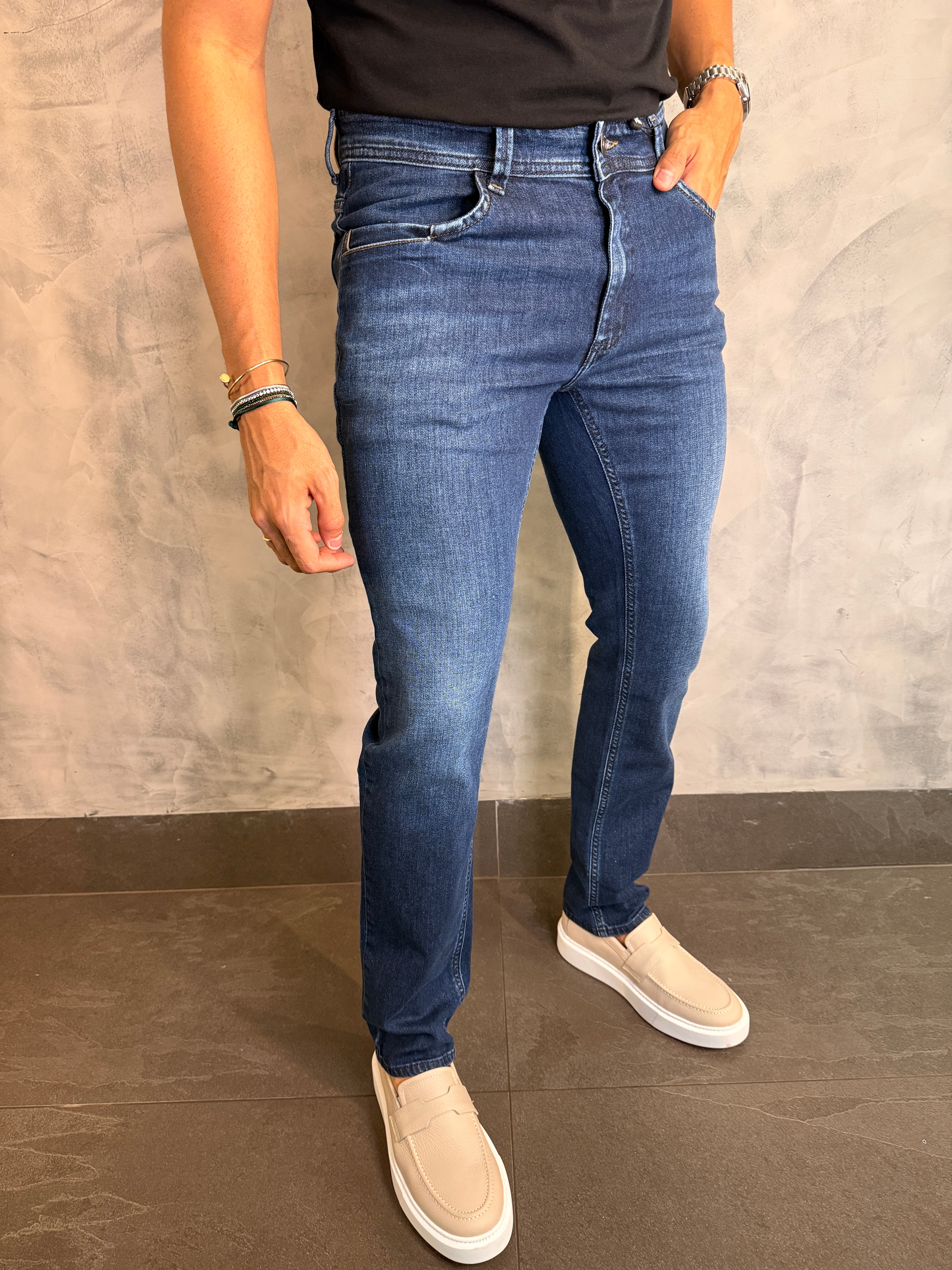 CALÇA JEANS SLIM SW DLZ JEANS ESCURO