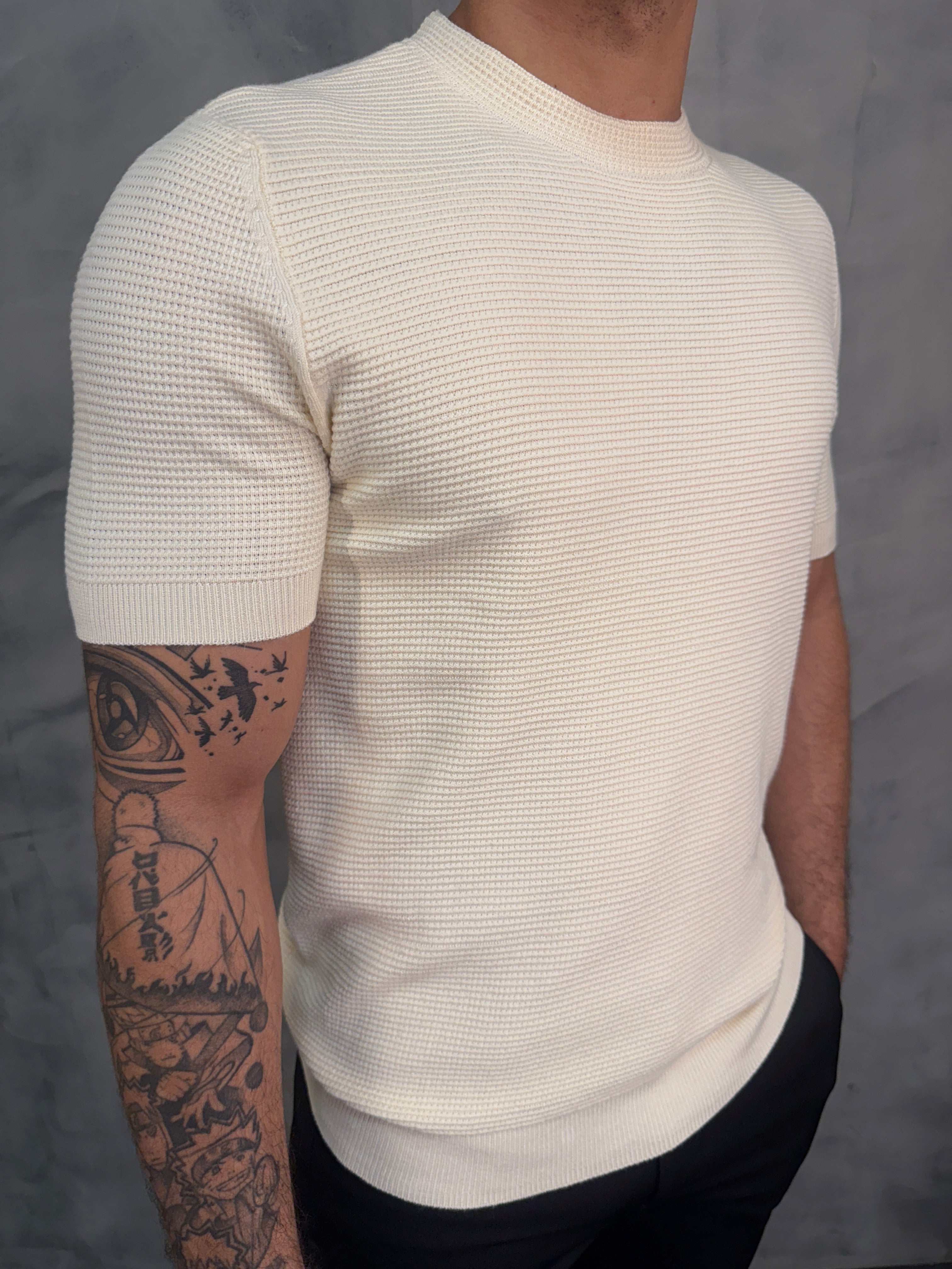 CAMISETA TRICOT WAFER PONTO H