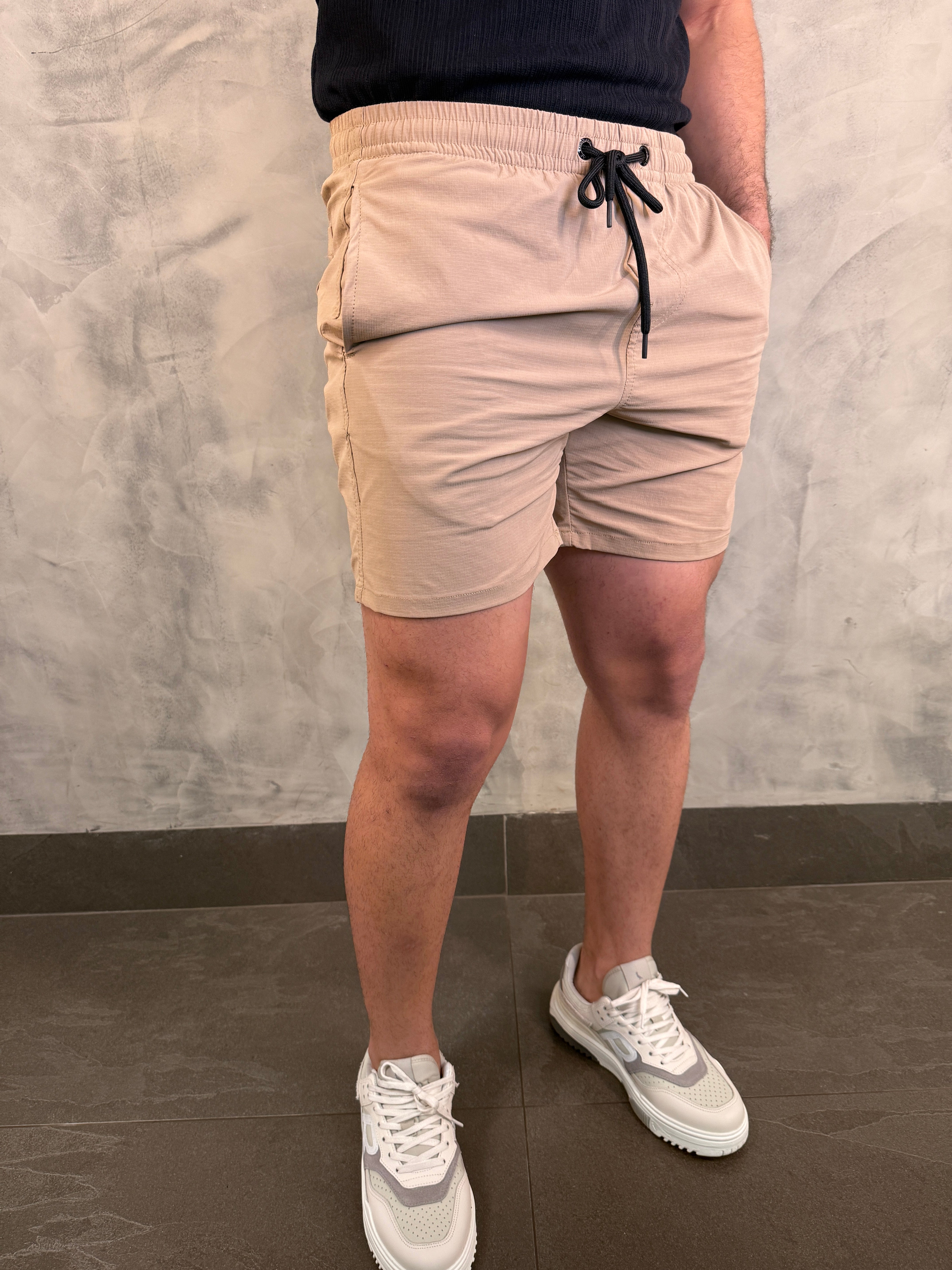SHORT NYLON RIPSTOP C/ CADARÇO FLEX KINGEJOE OCRE
