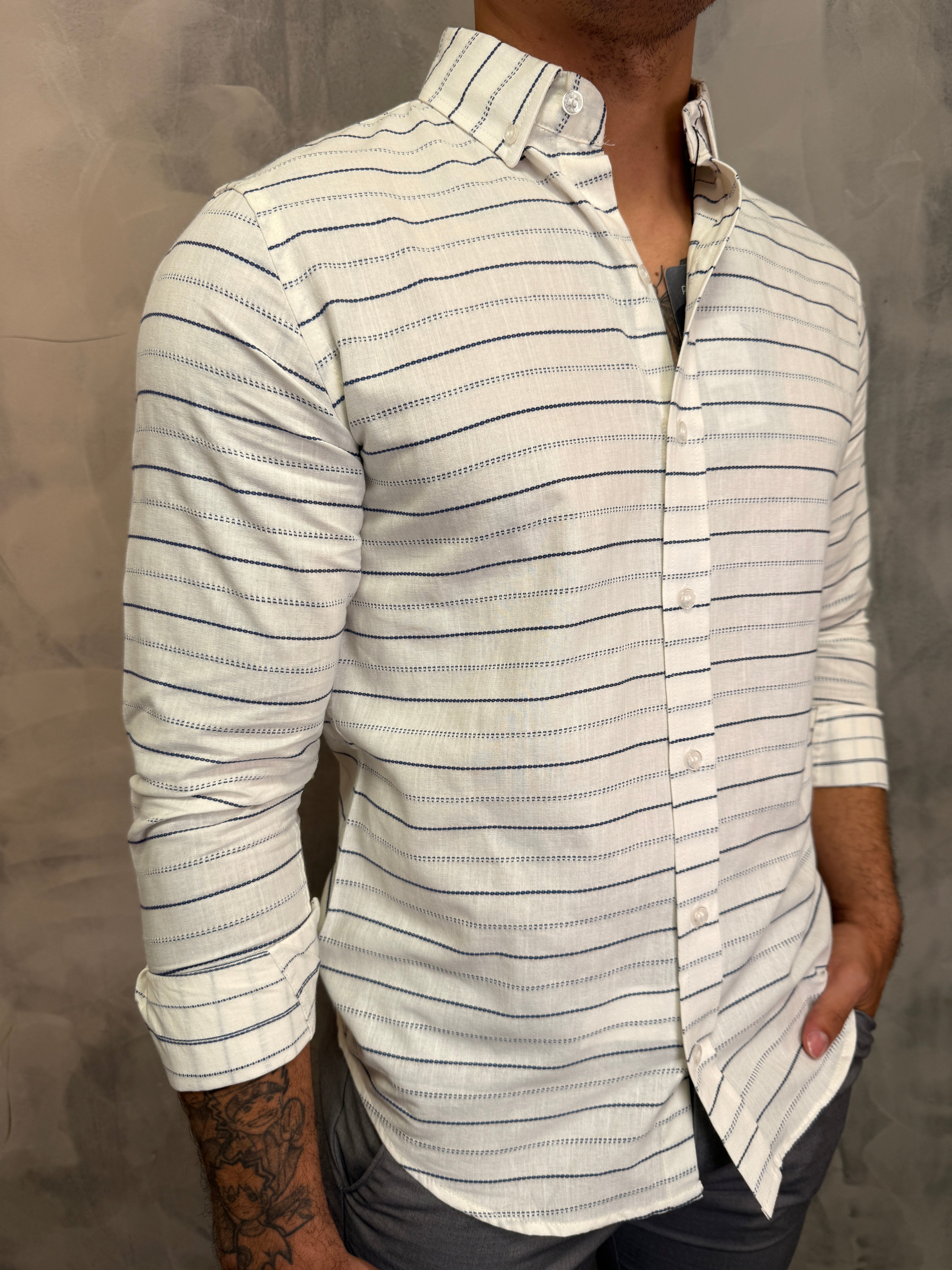 CAMISA M/L OXFORD PONTO H