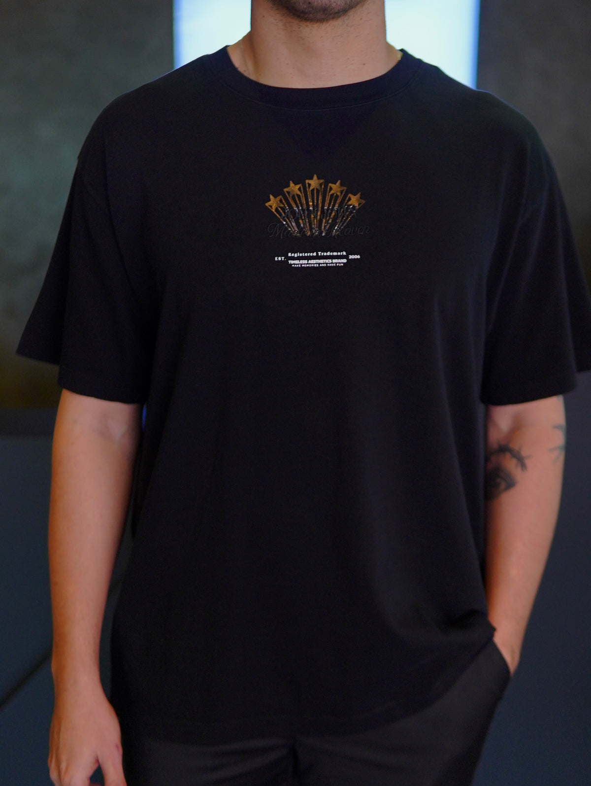 T SHIRT BOX HEAVEN STARS JOHN JOHN PRETO