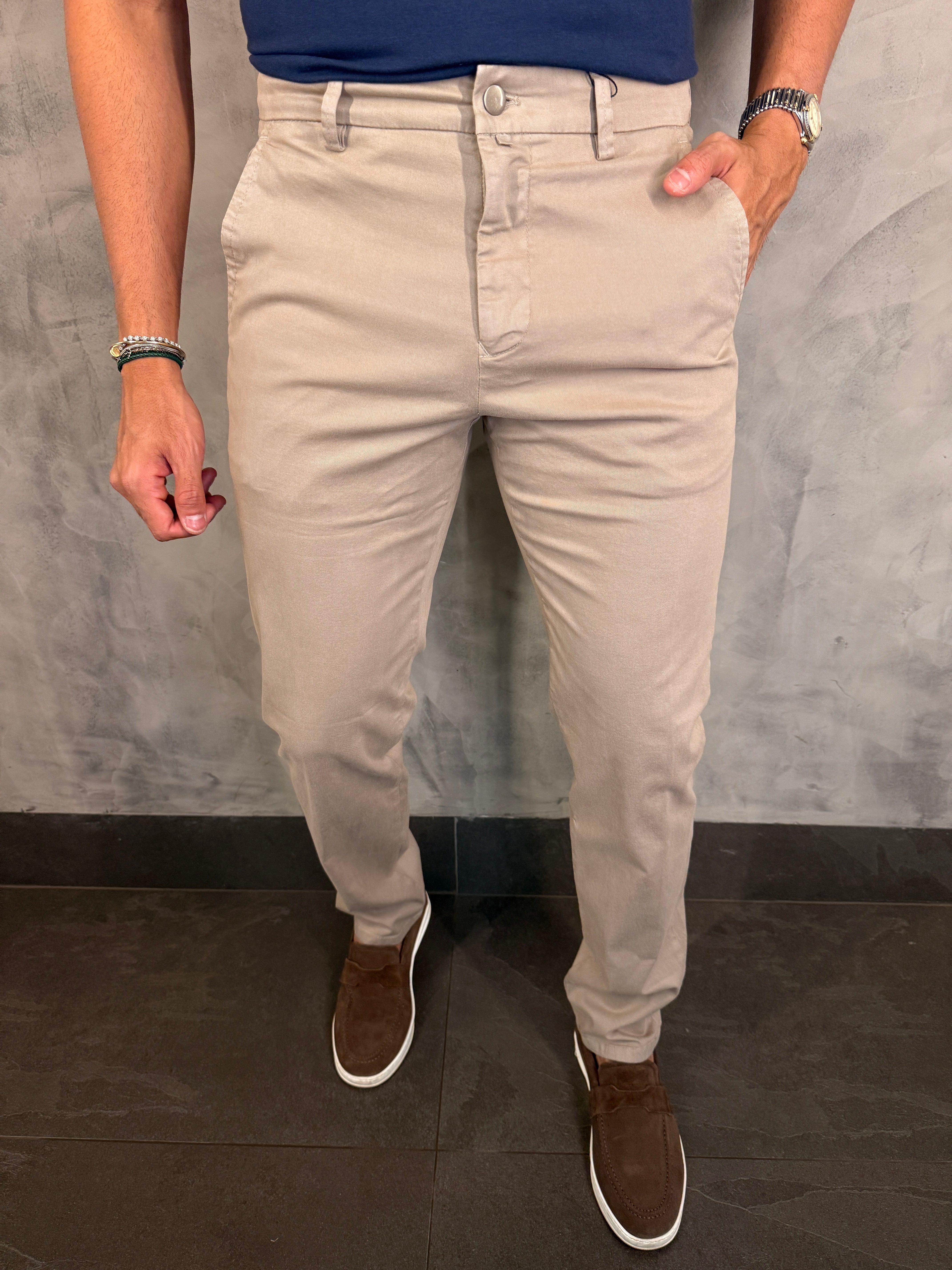 CALÇA ALF SARJA COMFORT SLIM PONTO H