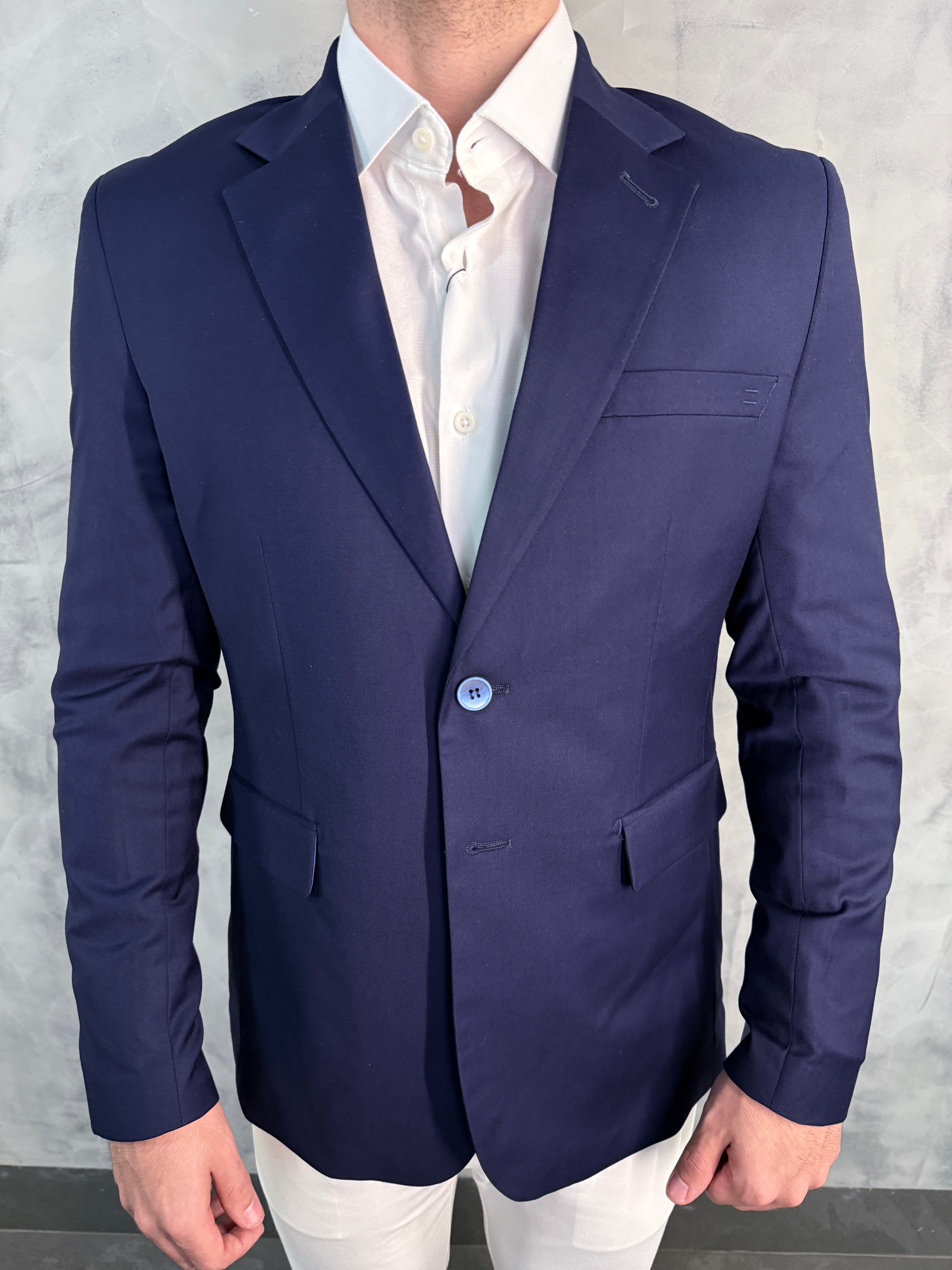 BLAZER SLIM POLIVISCOSE LAP LARGA FATIOTA MARINHO