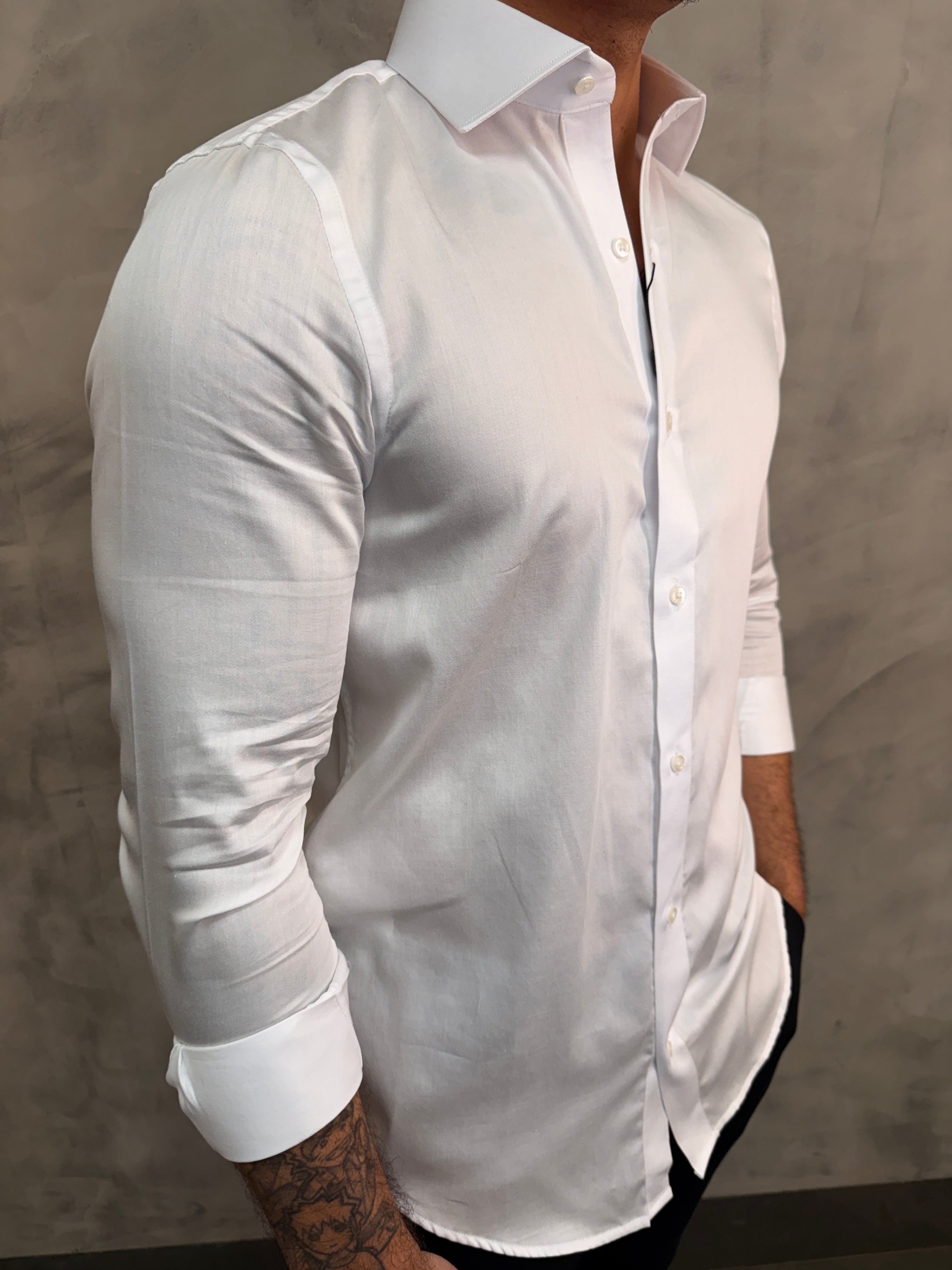 CAMISA M/L RIVIERA STRETCH ARMIATHO BRANCO
