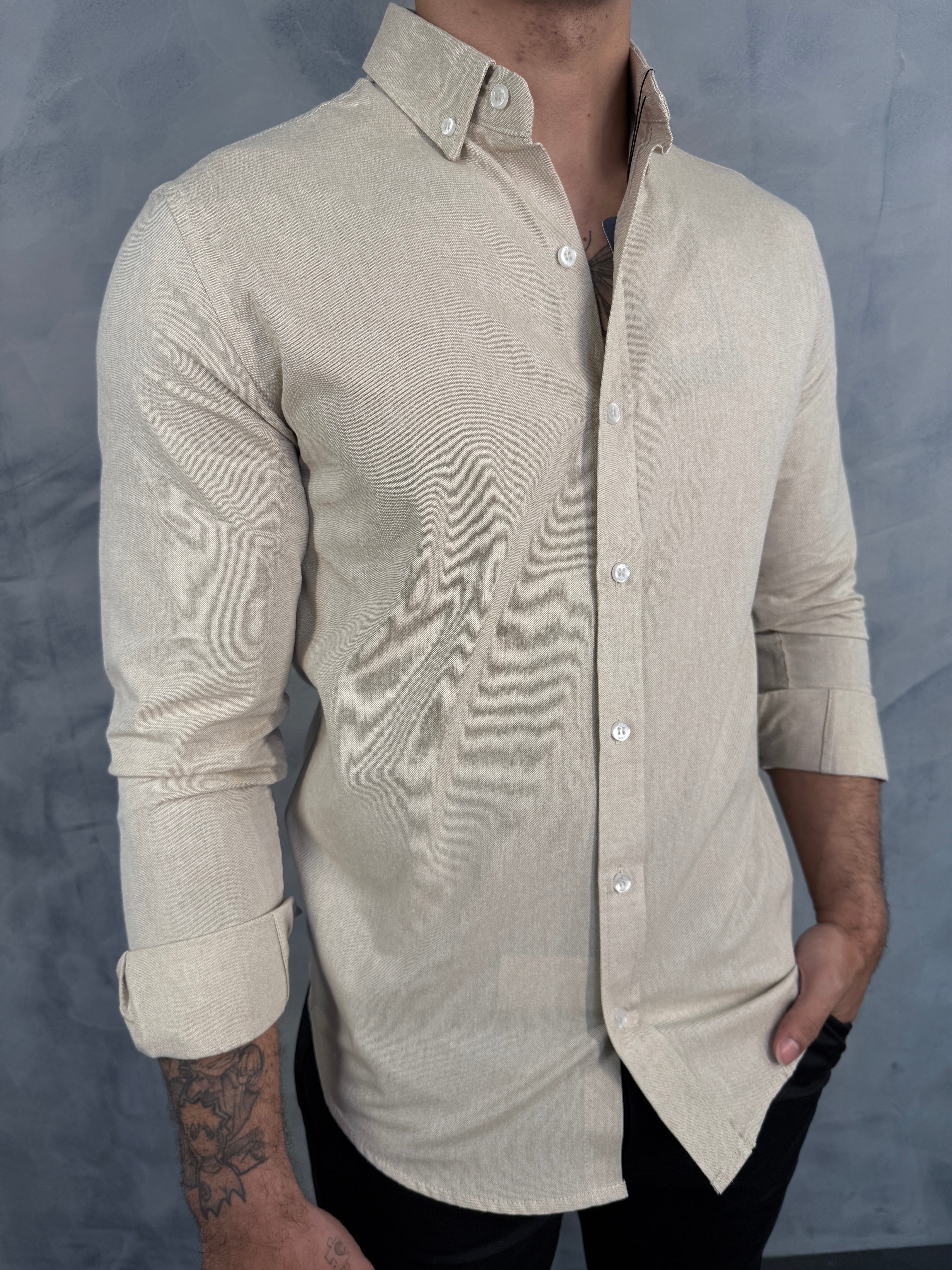 CAMISA M/L OXFORD PONTO H