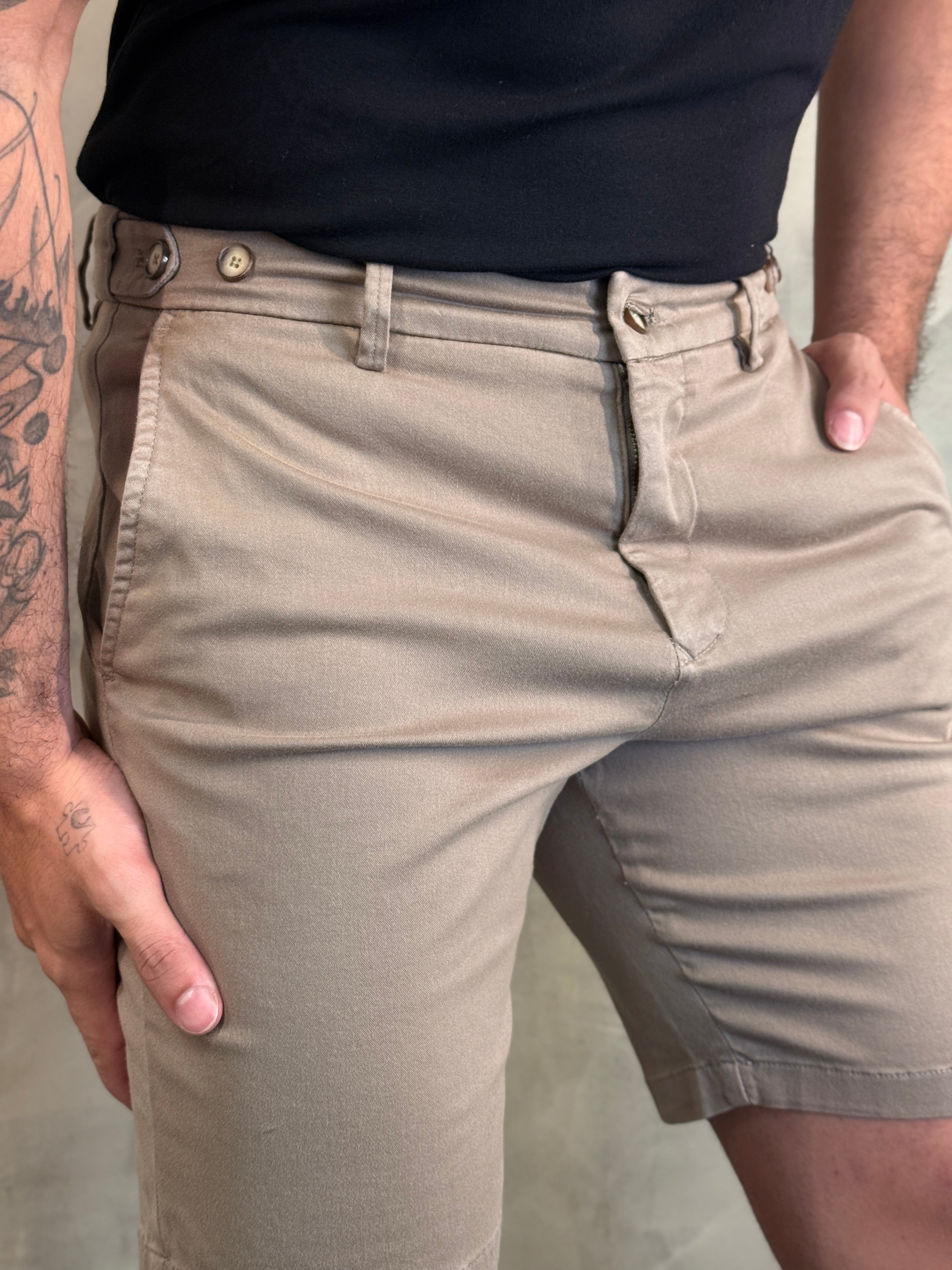 BERMUDA CASUAL-DAY ALF. STRETCH C/ AJUSTE ELASTICO CINTURA PONTO H