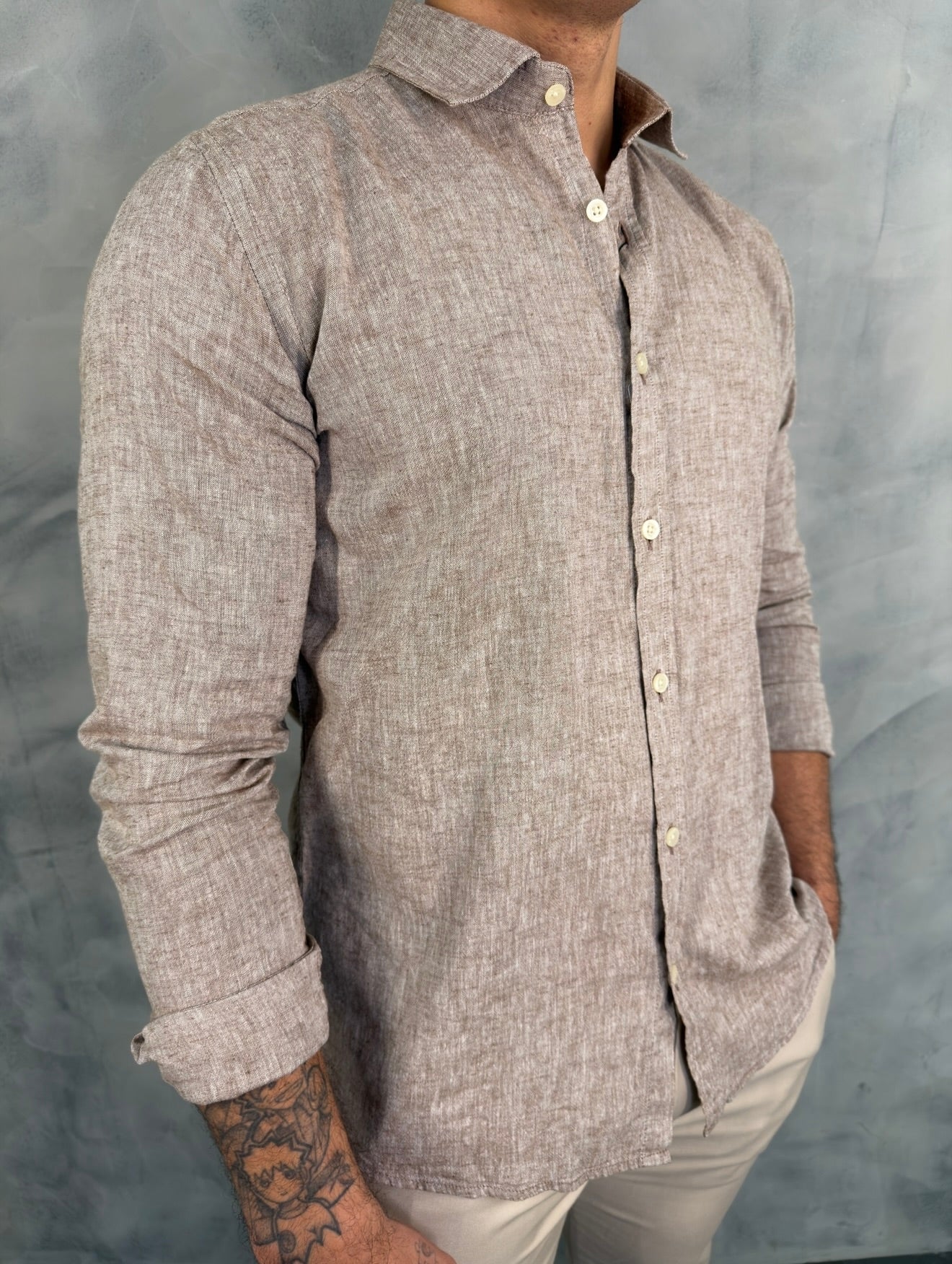 CAMISA M/L TIM MAIA PONTO H CAPUCCINO