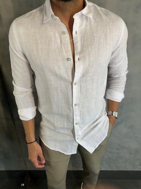 CAMISA M/L LINHO CONTINUA SIMPLES RESERVA BRANCO