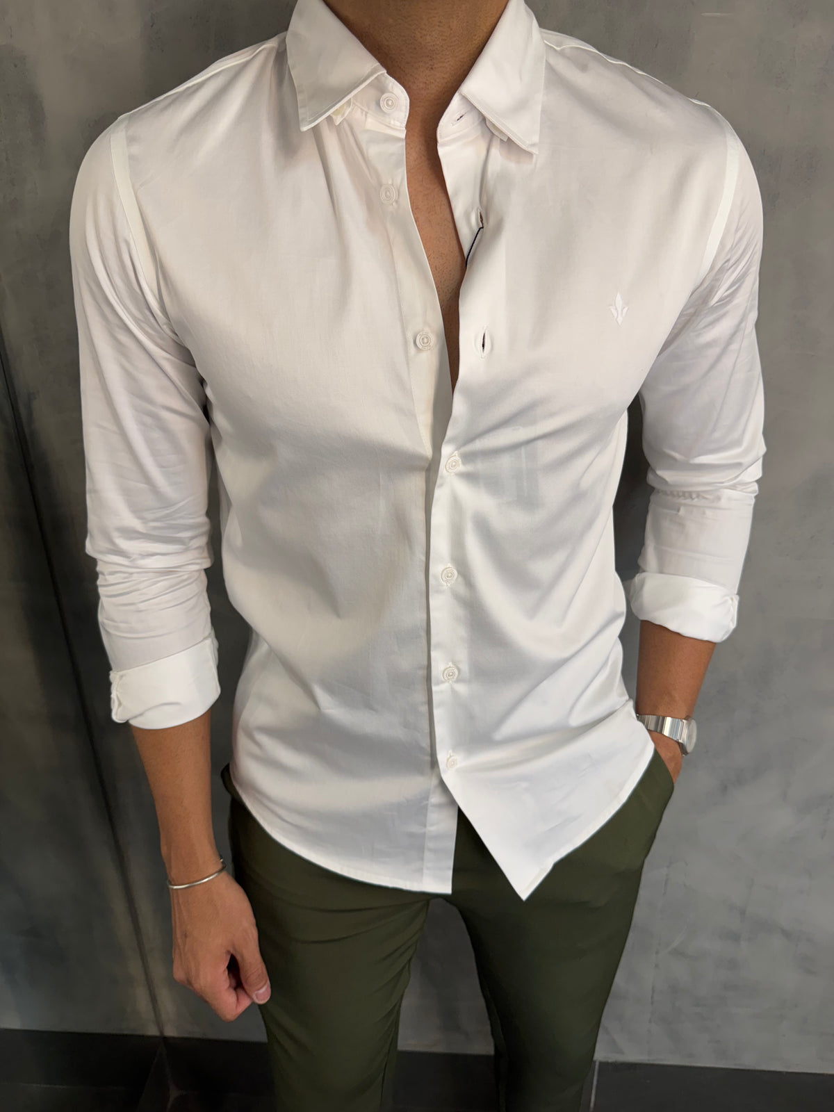 CAMISA ALGODÃO EGÍPCIO SLIM SELECT M/L DLZ BRANCO