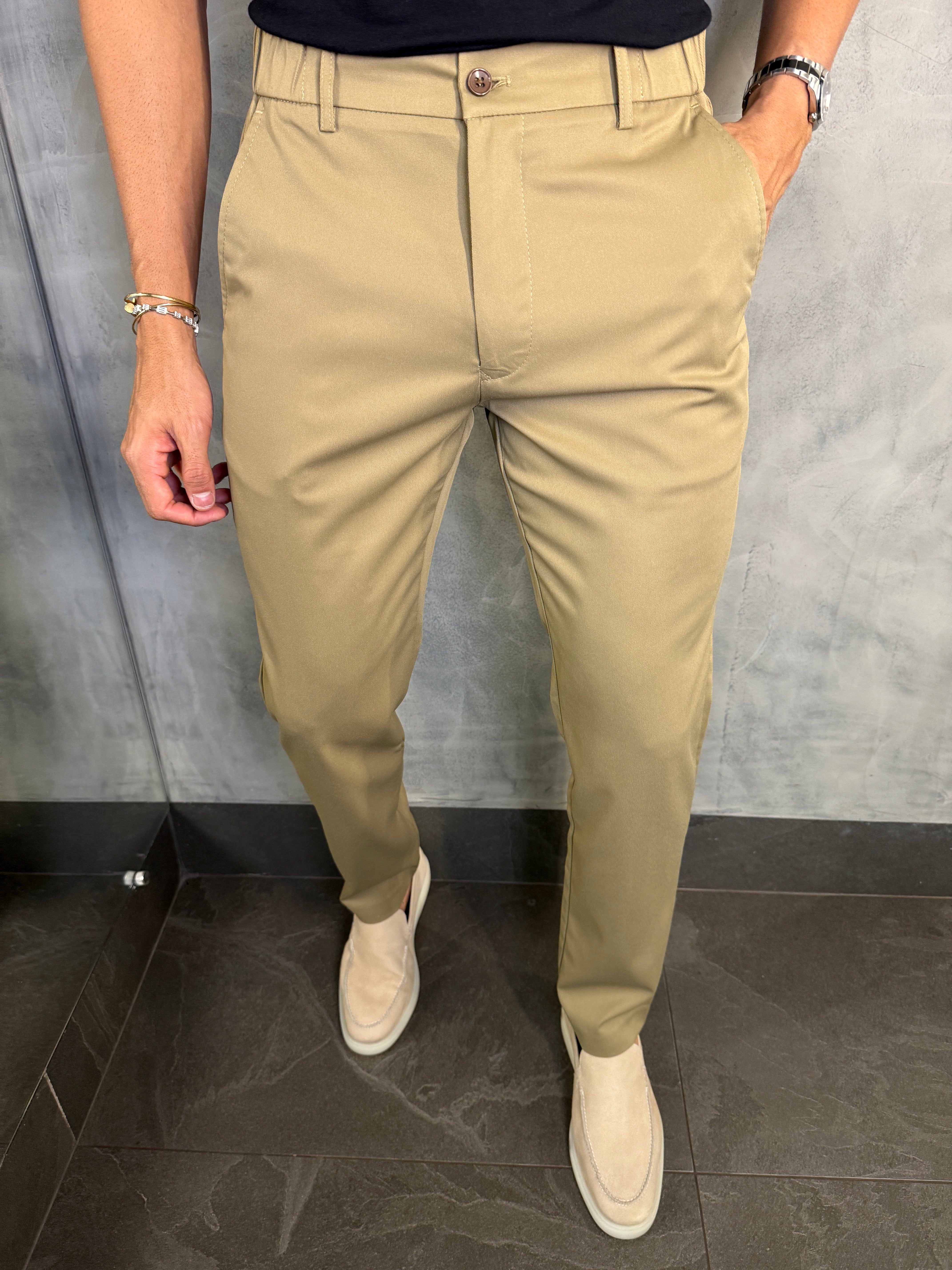 CALÇA ALF. SLIM CÓS ELÁSTICO PONTO H