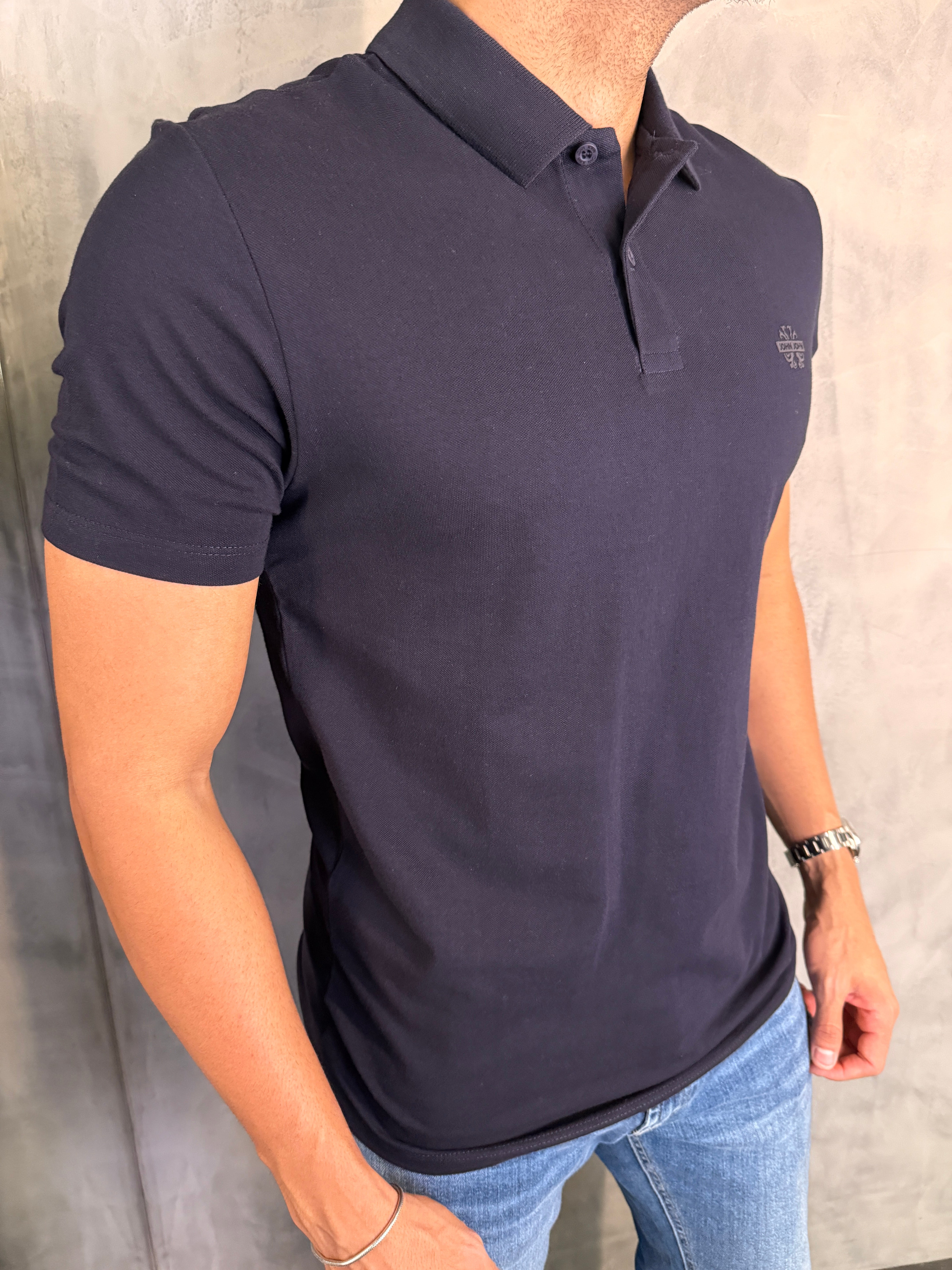 POLO LIGHT TRANSFER JOHN JOHN AZUL ESCURO