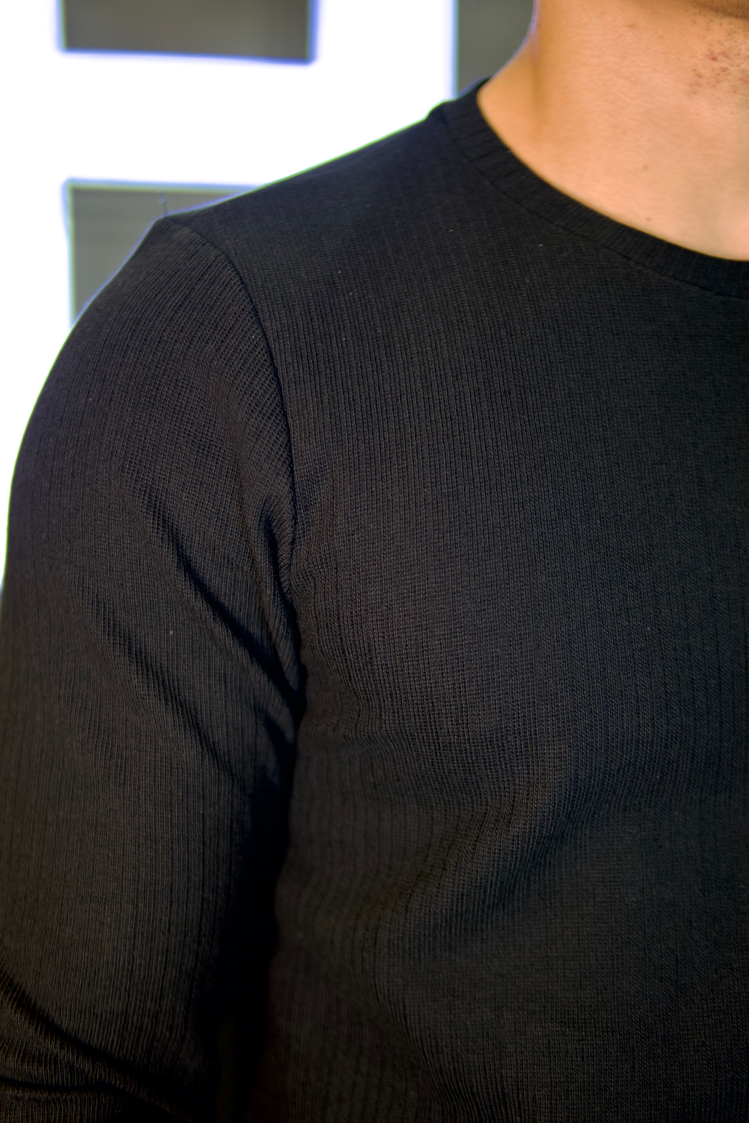 CAMISETA CANELADA M/L DLZ PRETO