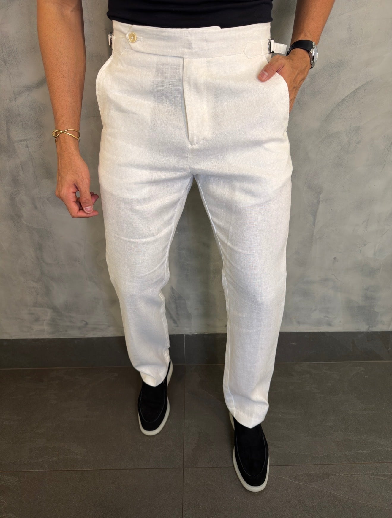 CALÇA ALF. PURO LINHO RESORT PONTO H